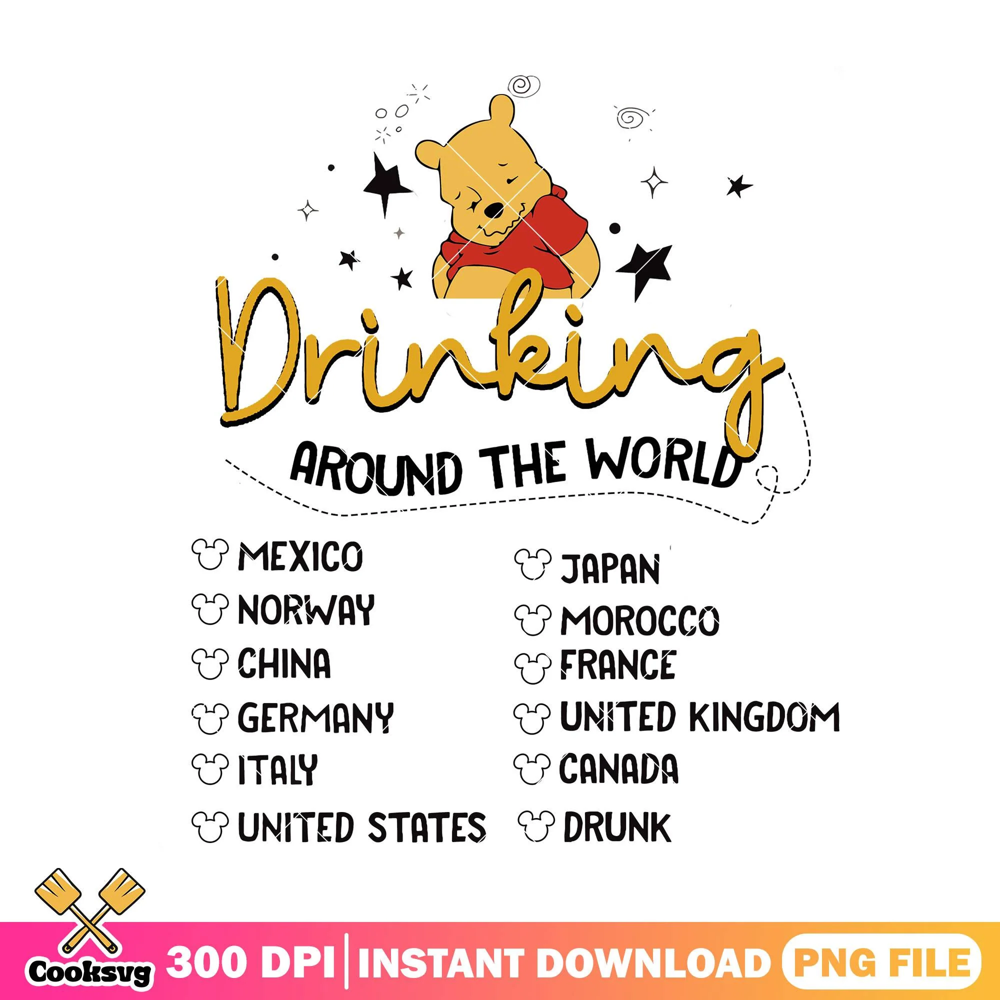 Pooh drinks world png, pooh bear png, disney movies png