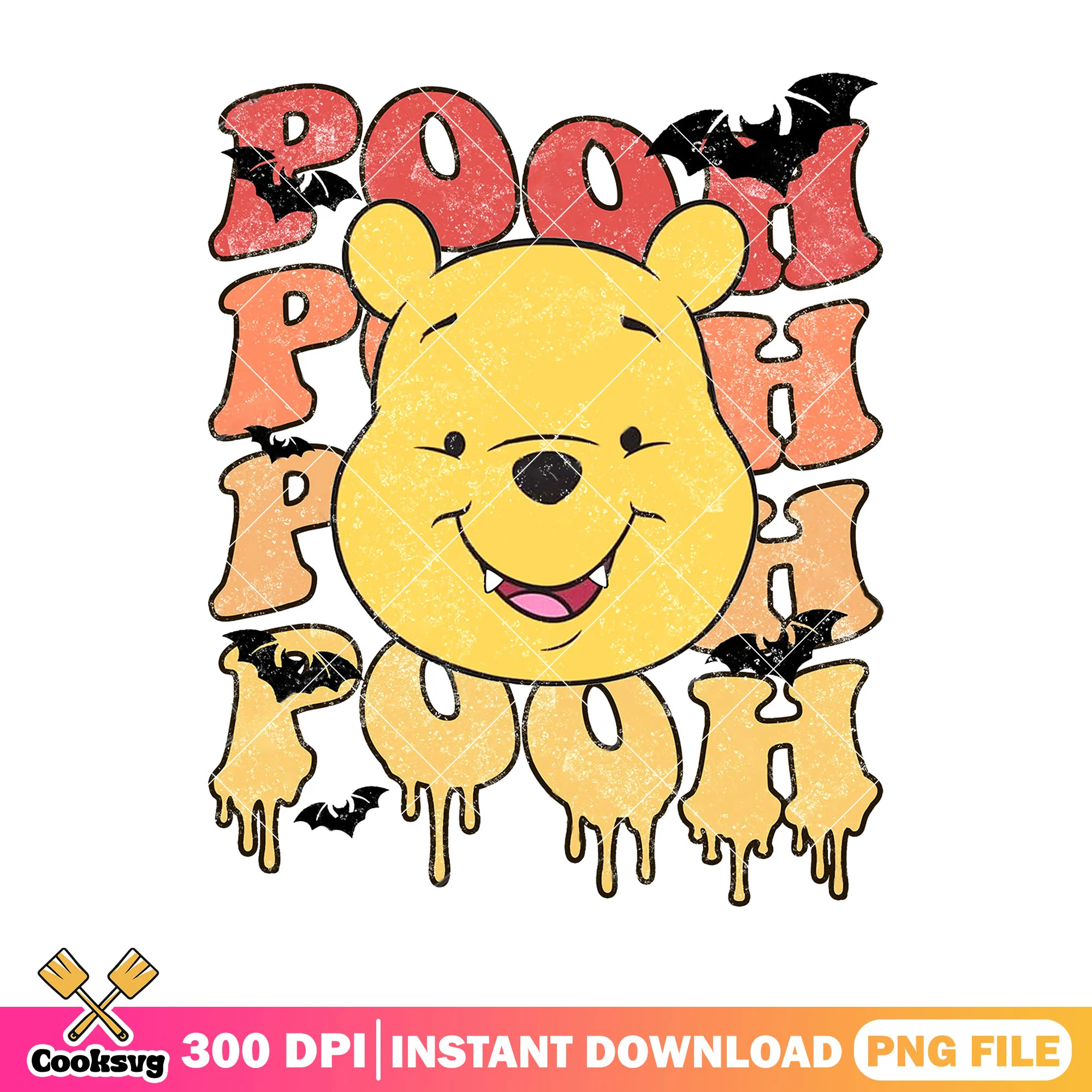 Pooh head halloween png, halloween winnie the pooh png