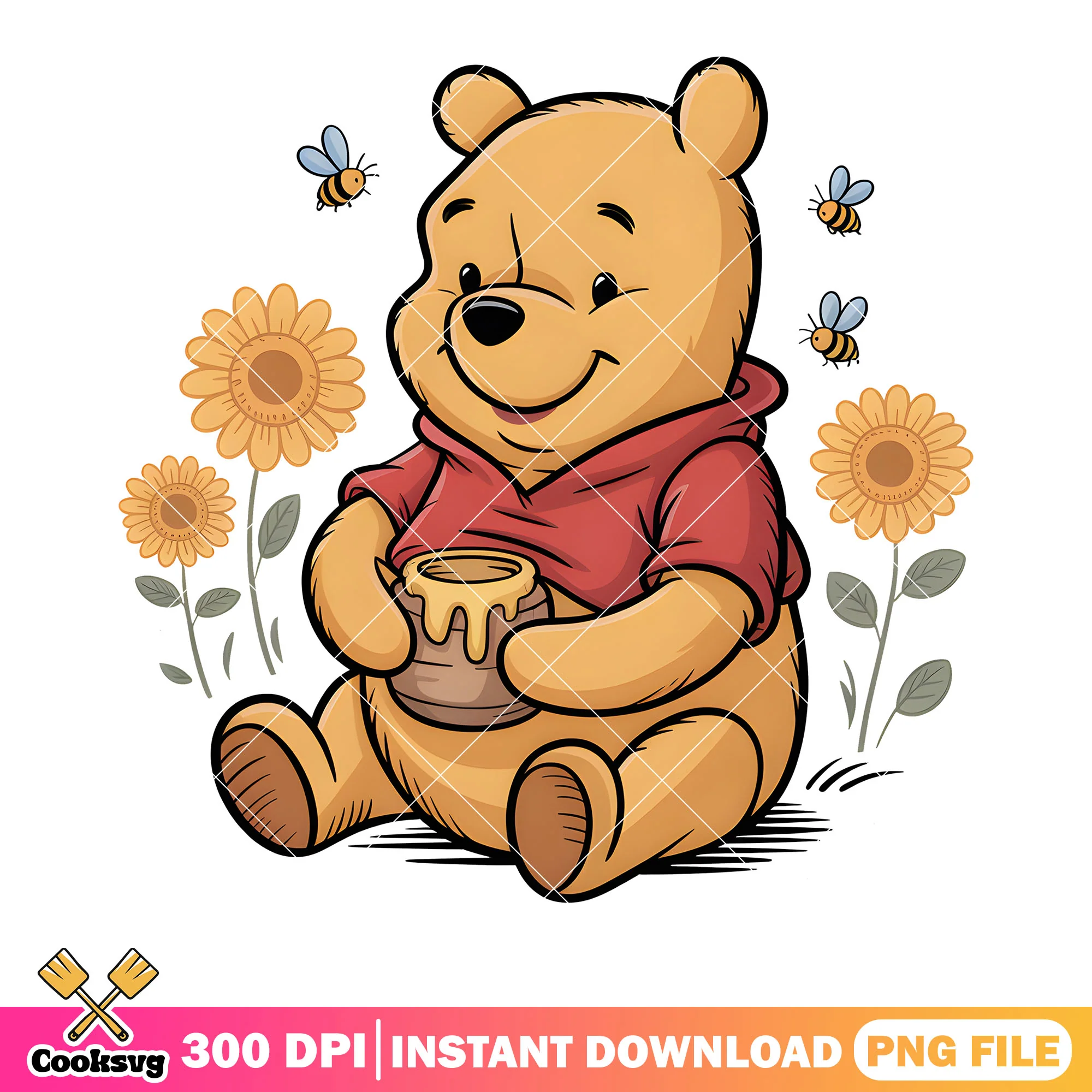 Pooh honey bear love png, disney poster png, winnie the pooh png