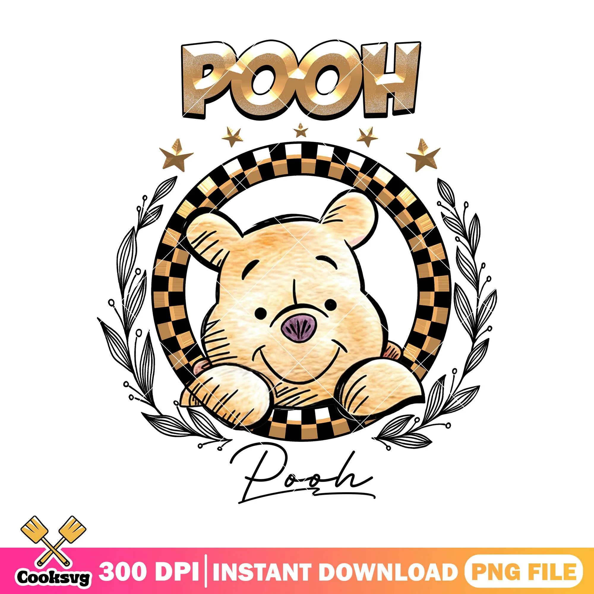 Pooh signature png, pooh bear png, disney characters png