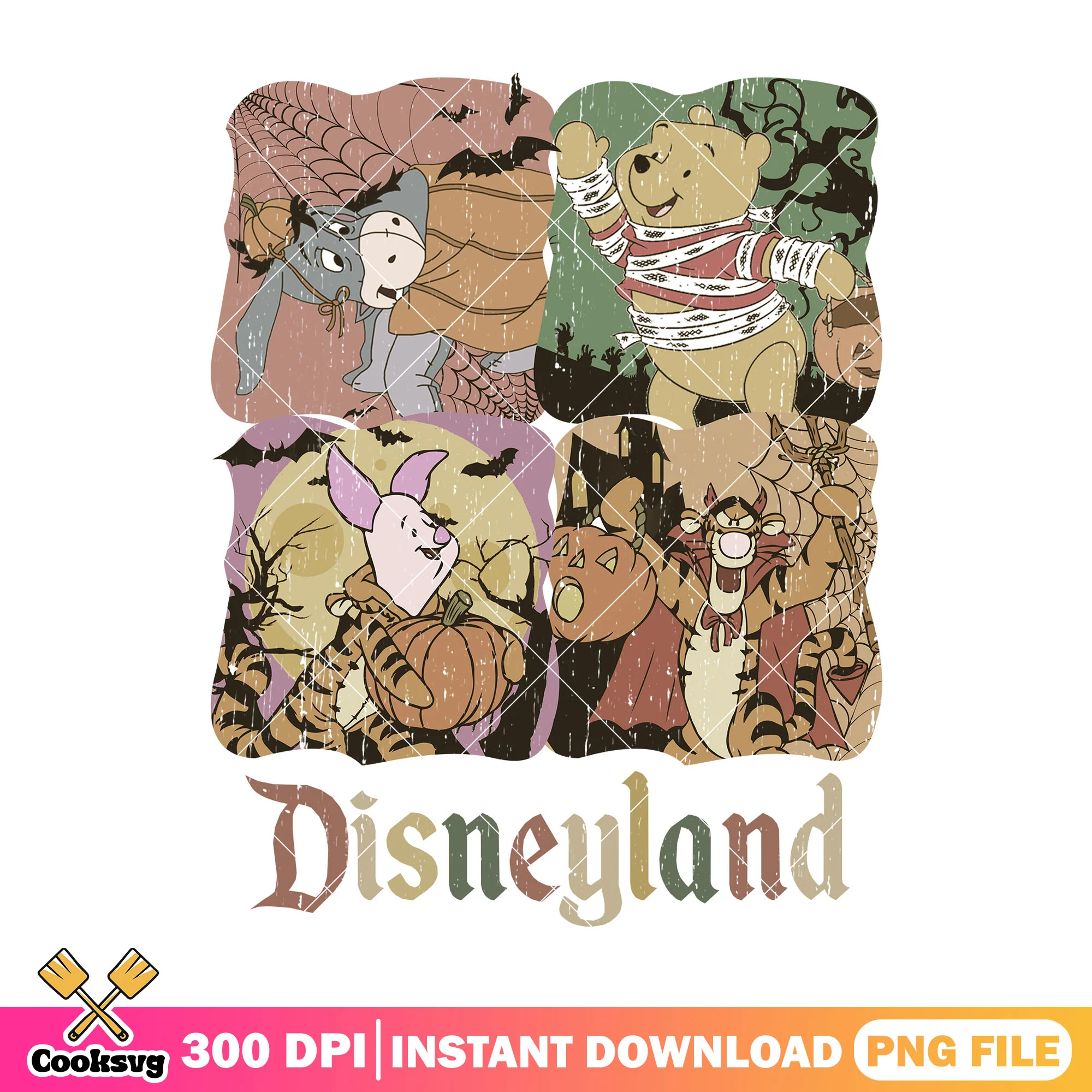 Pooh spooky theme png, halloween costume png, pooh bear png