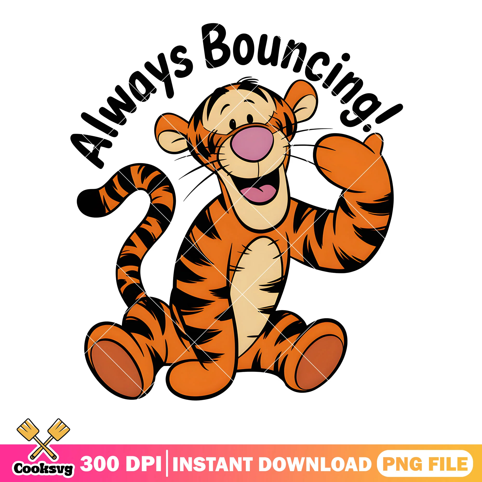 Pooh vibes bouncing png, disney sticker png, winnie the pooh png