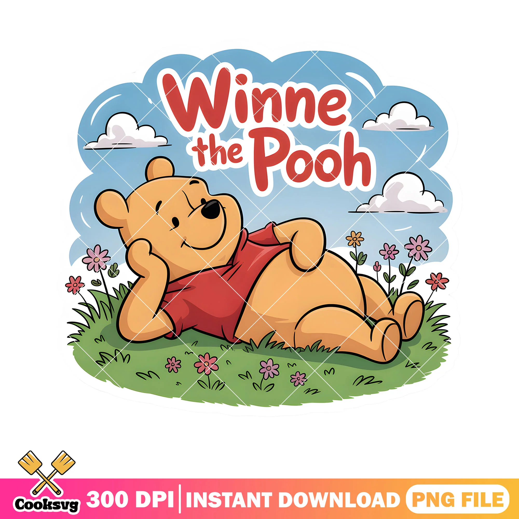 Pooh vibes poster png, disney stickers png, classic pooh png