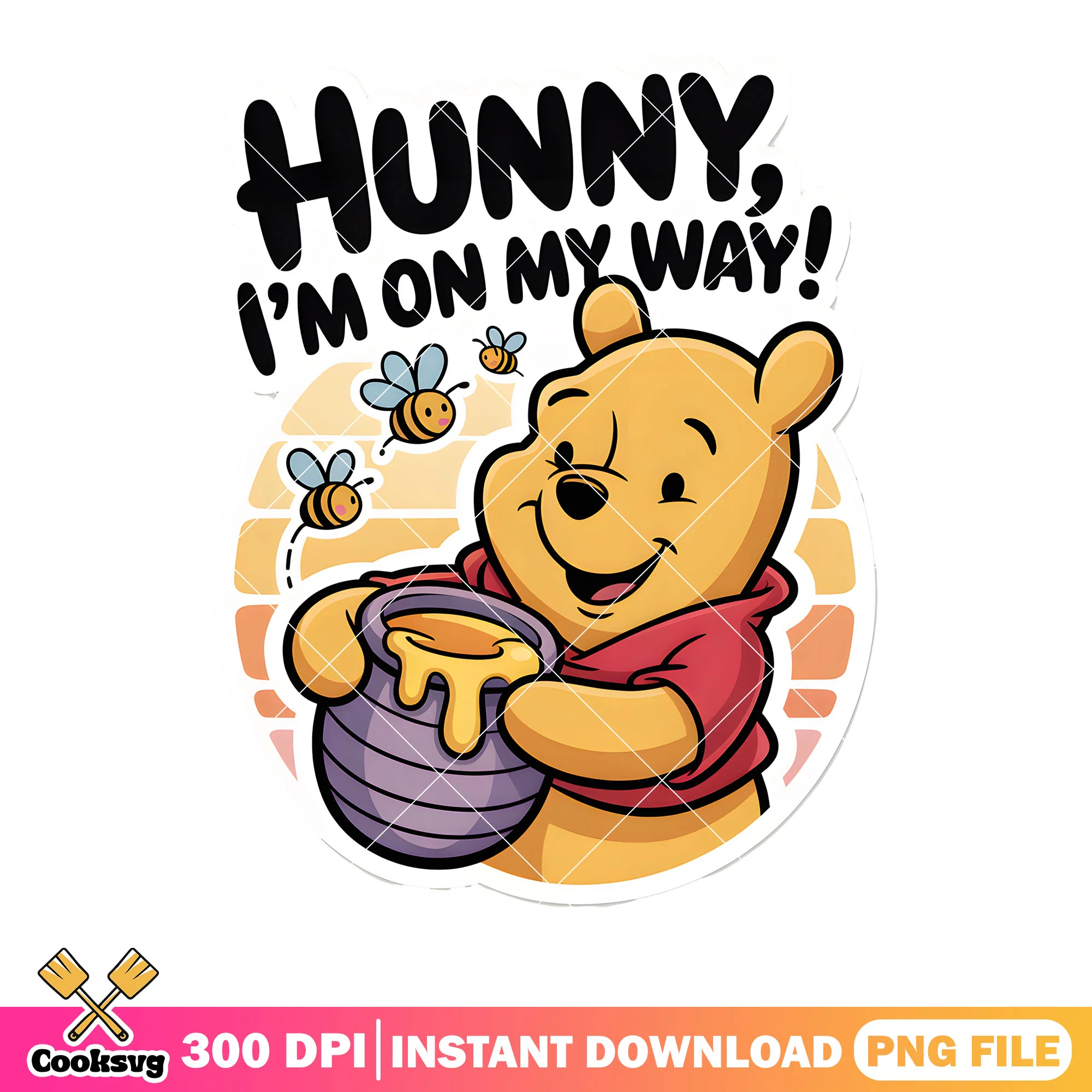 Pooh way to hunny png, honey bear pooh png, pooh poster png