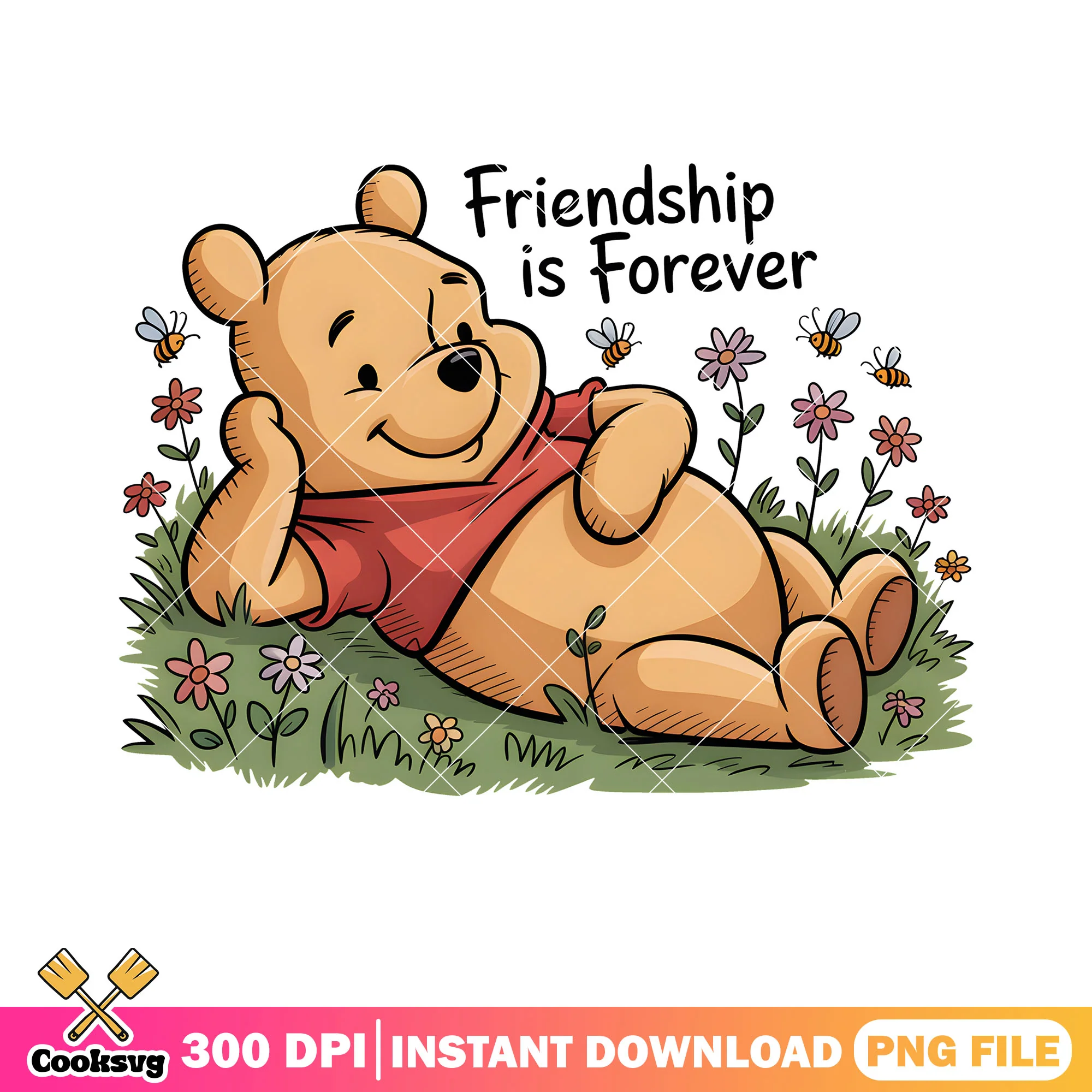 Pooh with friendship png, pooh bear png, winnie the pooh png