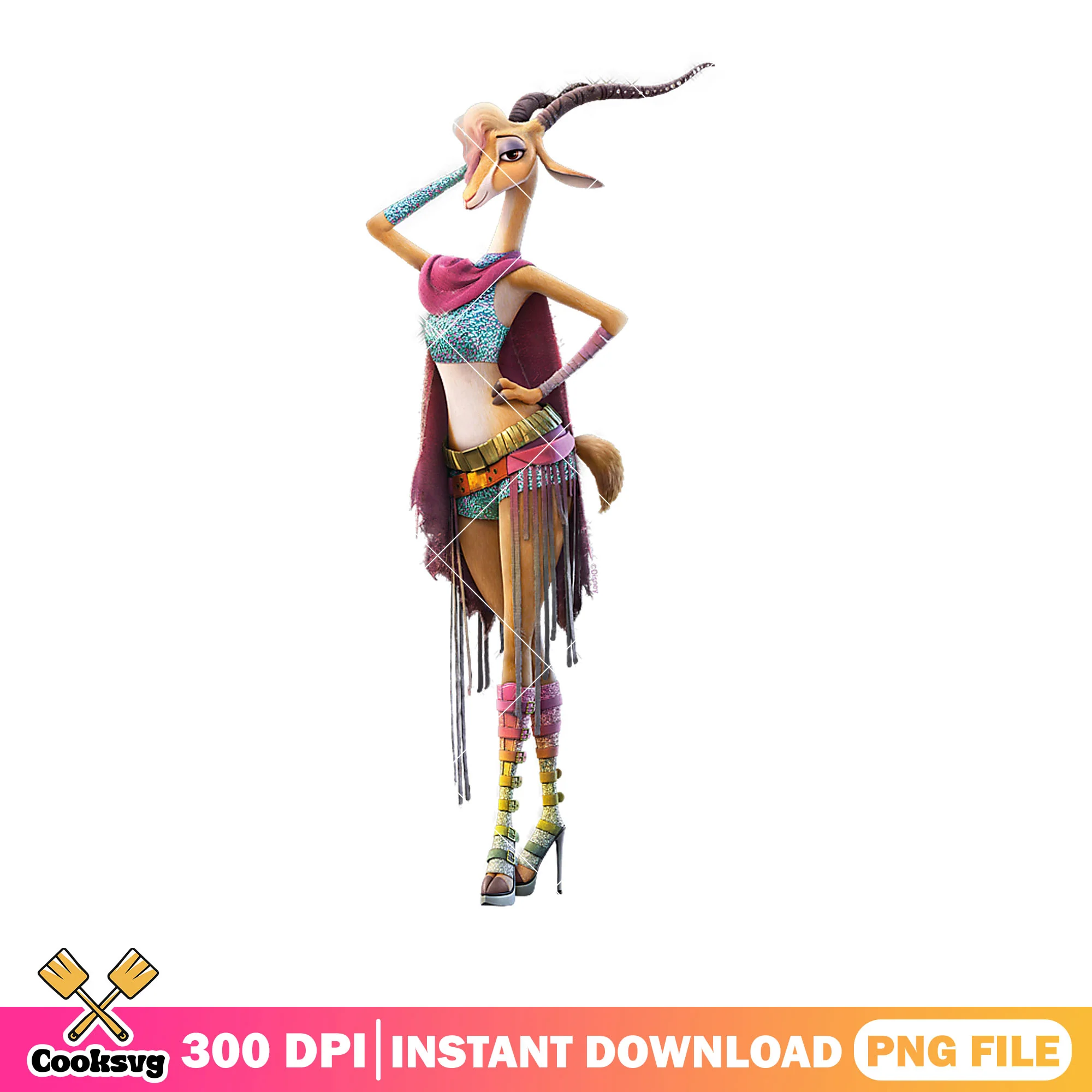 Pop singer gazelle png png, disney zootopia png, disney movies png