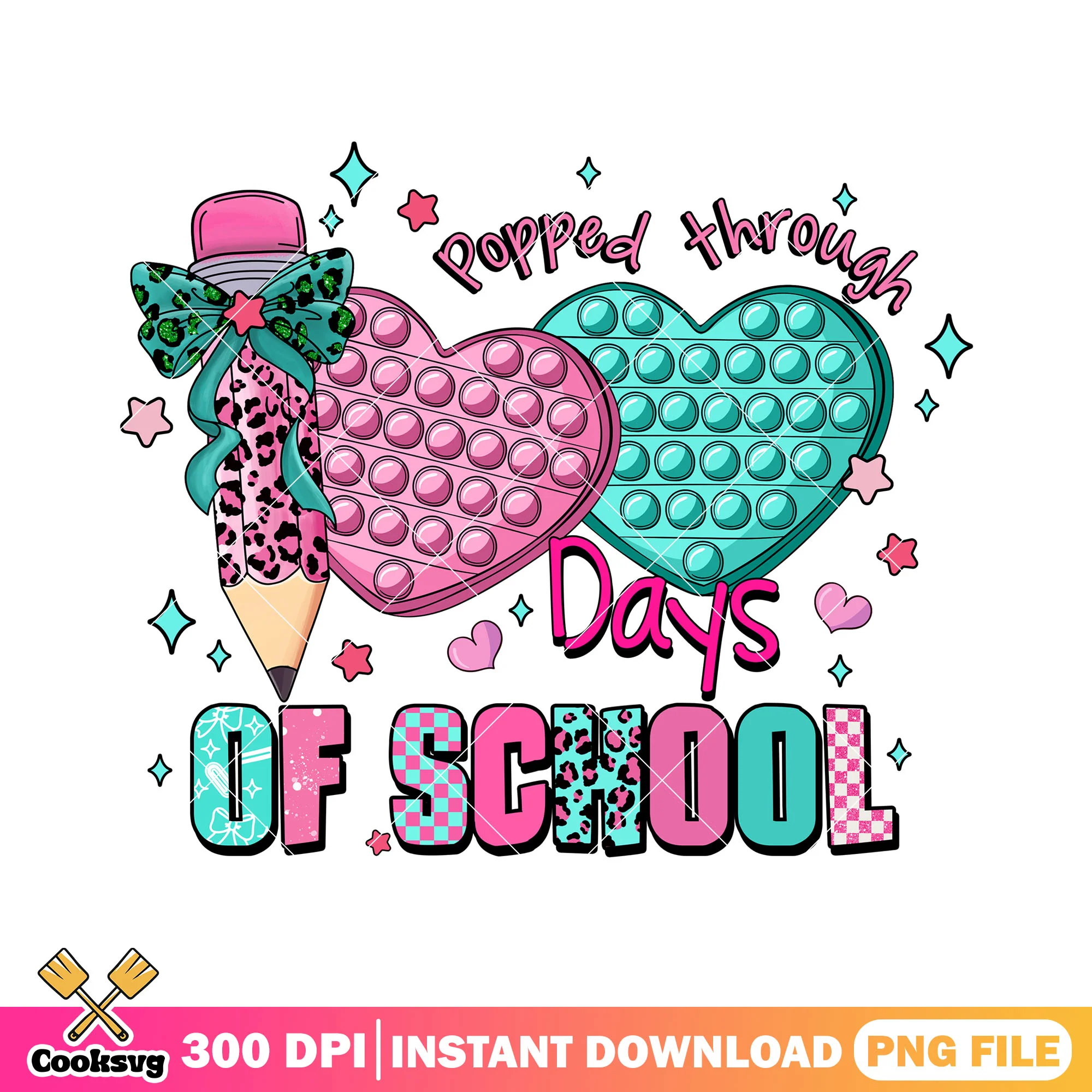 Popped through 100 days png, go back to school png, heart cute png