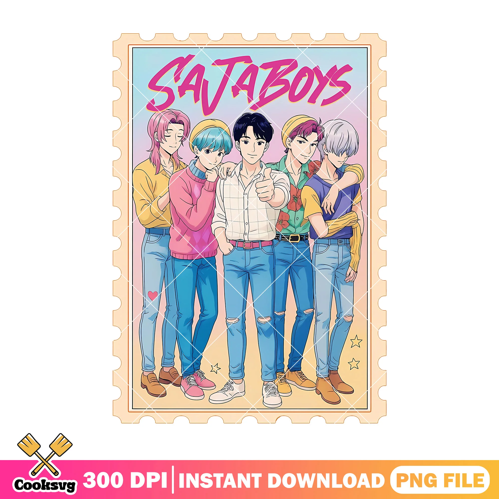 Poster saja boys band png, saja boys band png, kpop hunters png