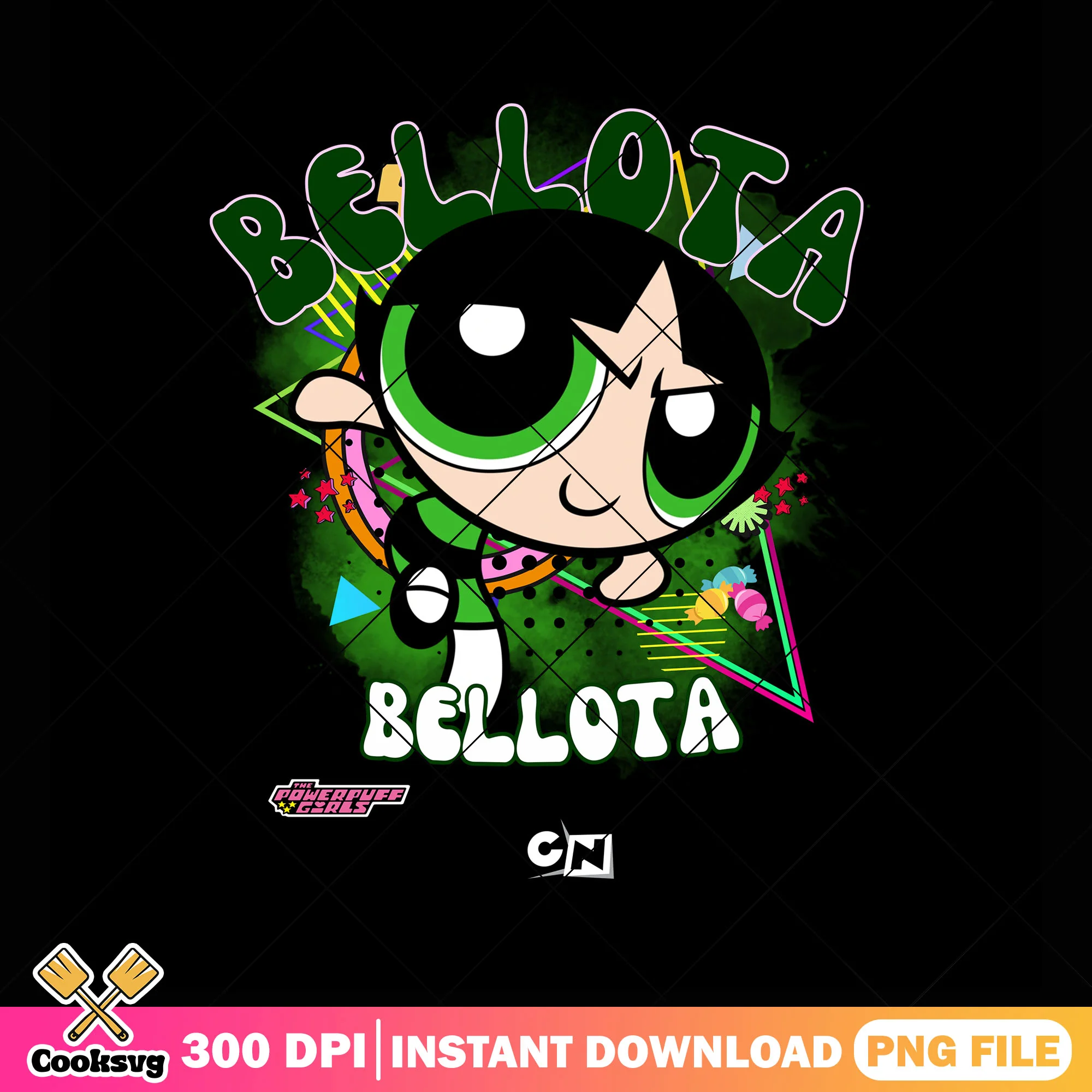 Powerpuff girl bellata png, Buttercup png, 90s cartoon png
