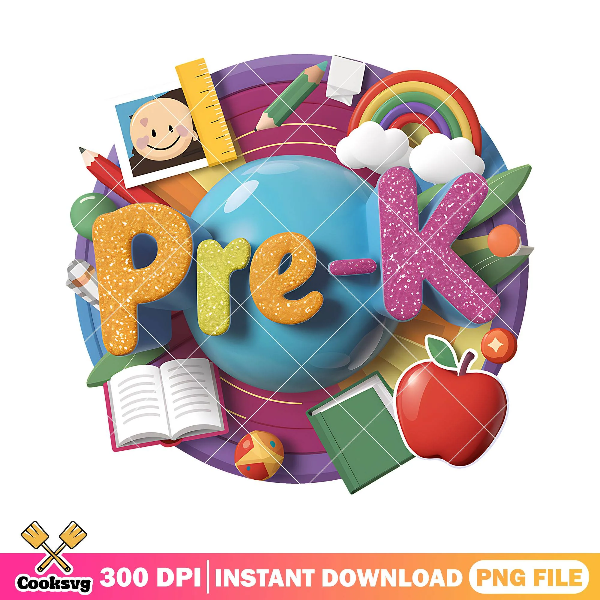Pre-k design file png, back to school funny png, logo design png