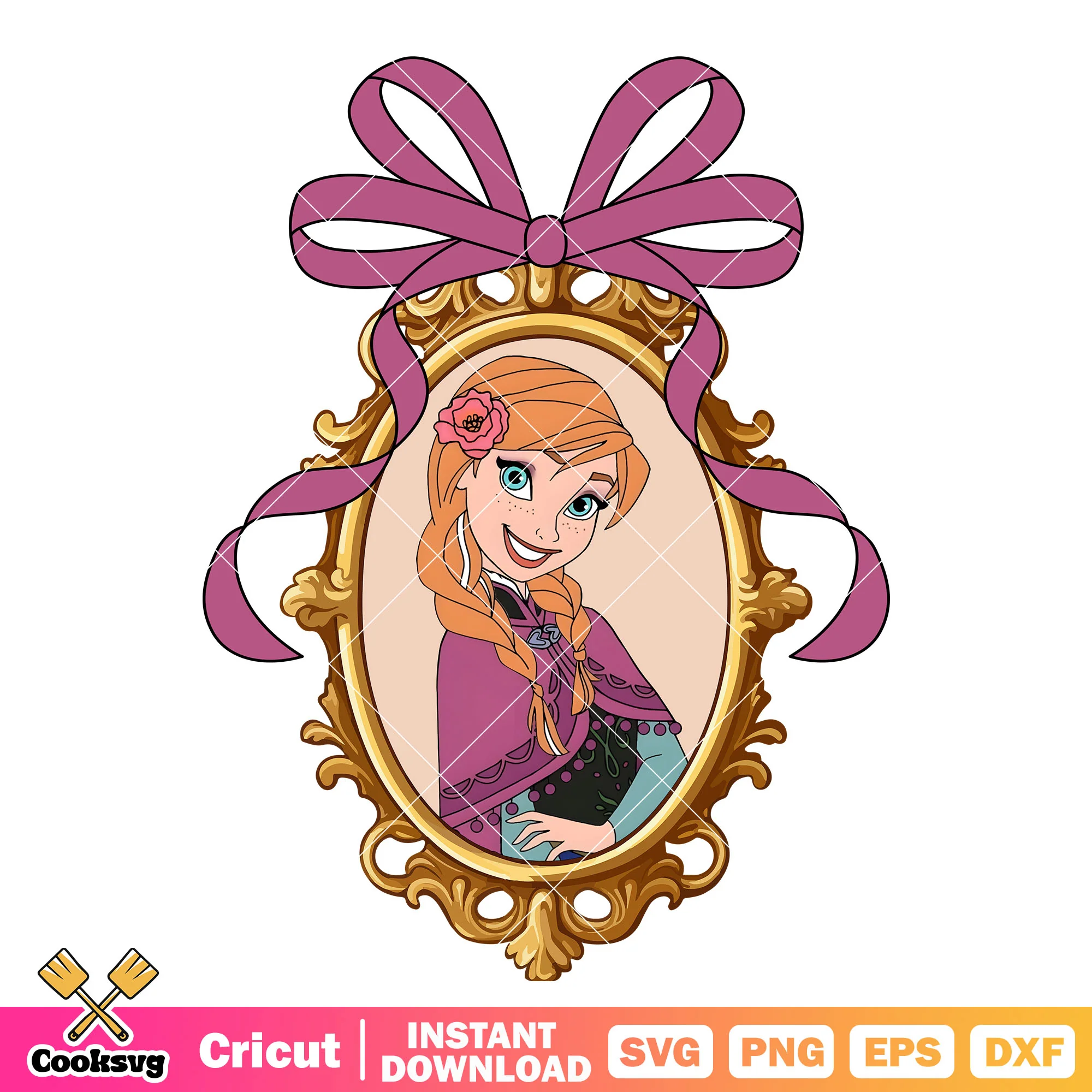 Princess anna and bow tie mirror png, anna princess png
