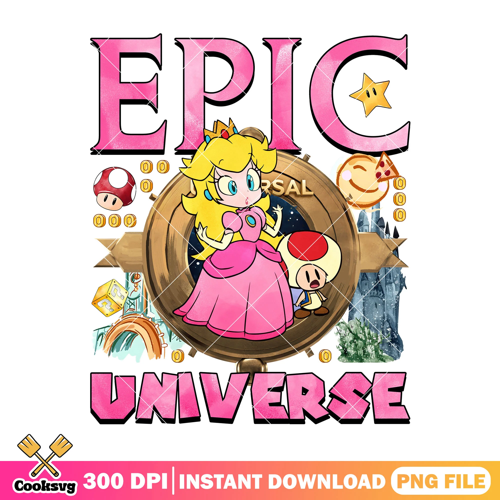 Princess peach epic universe png, super mario png, epic universe png