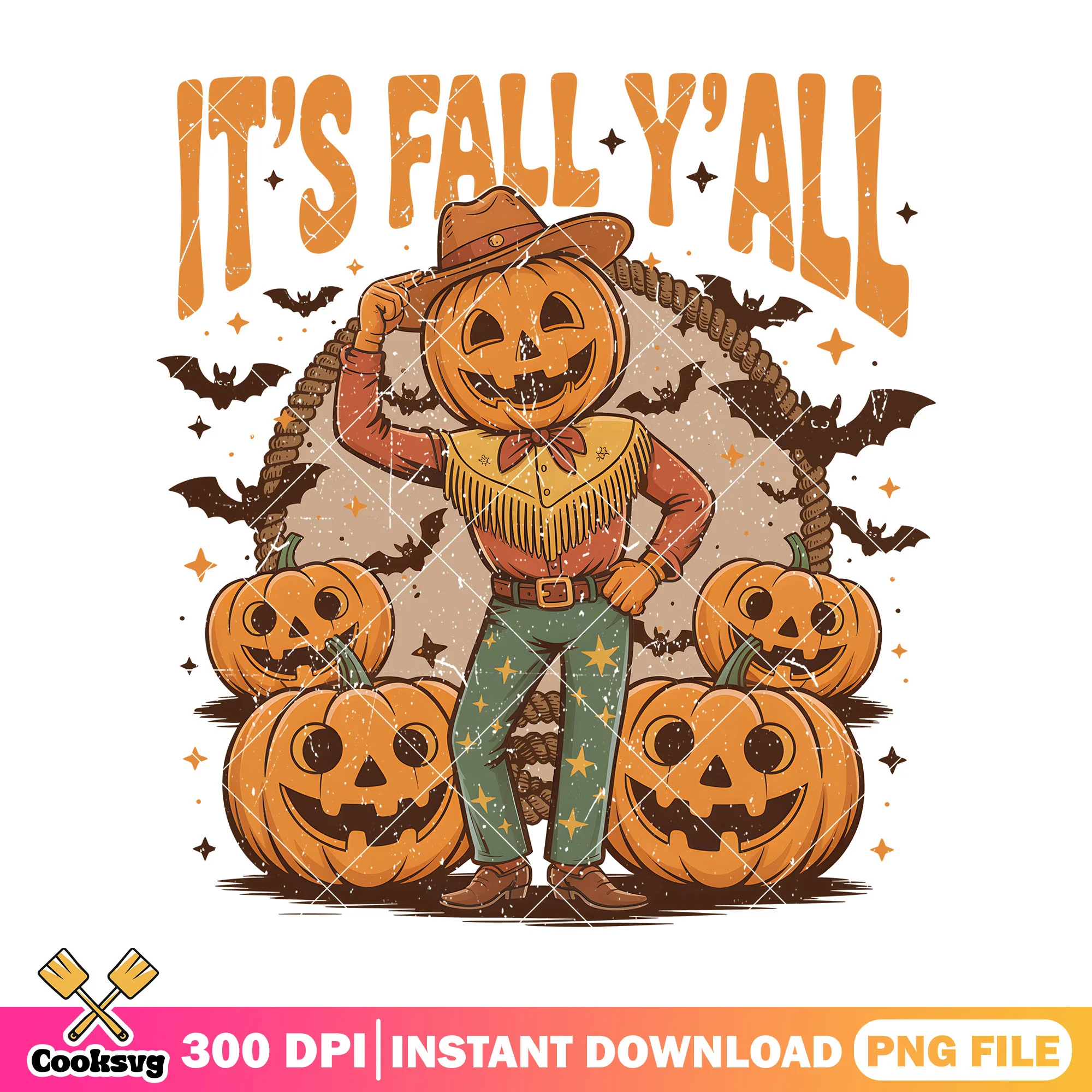 Pumpkin cowboy image png, halloween custome png, pumpkin face png
