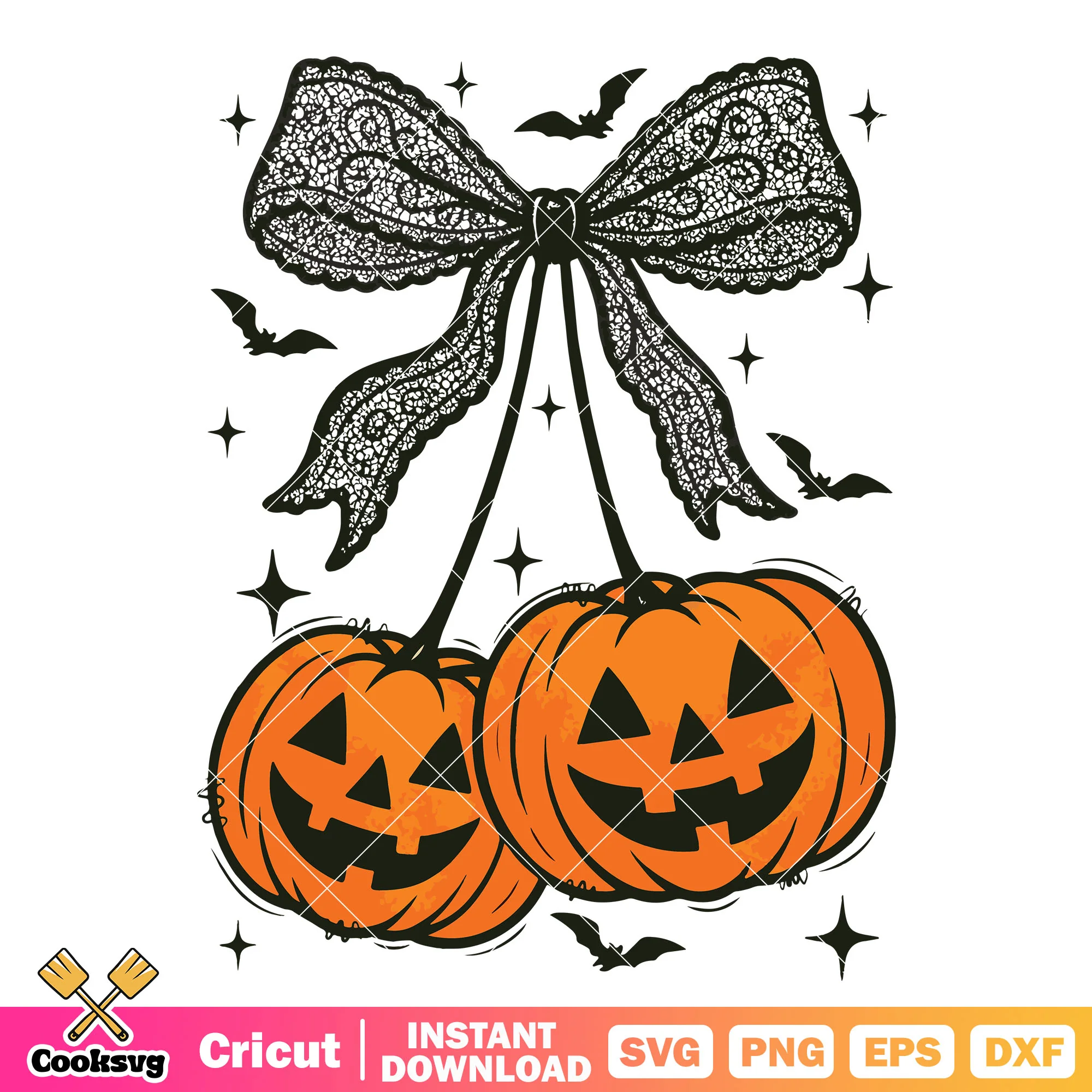 Pumpkin dicky bow svg, pumpkin bow svg, bow halloween svg