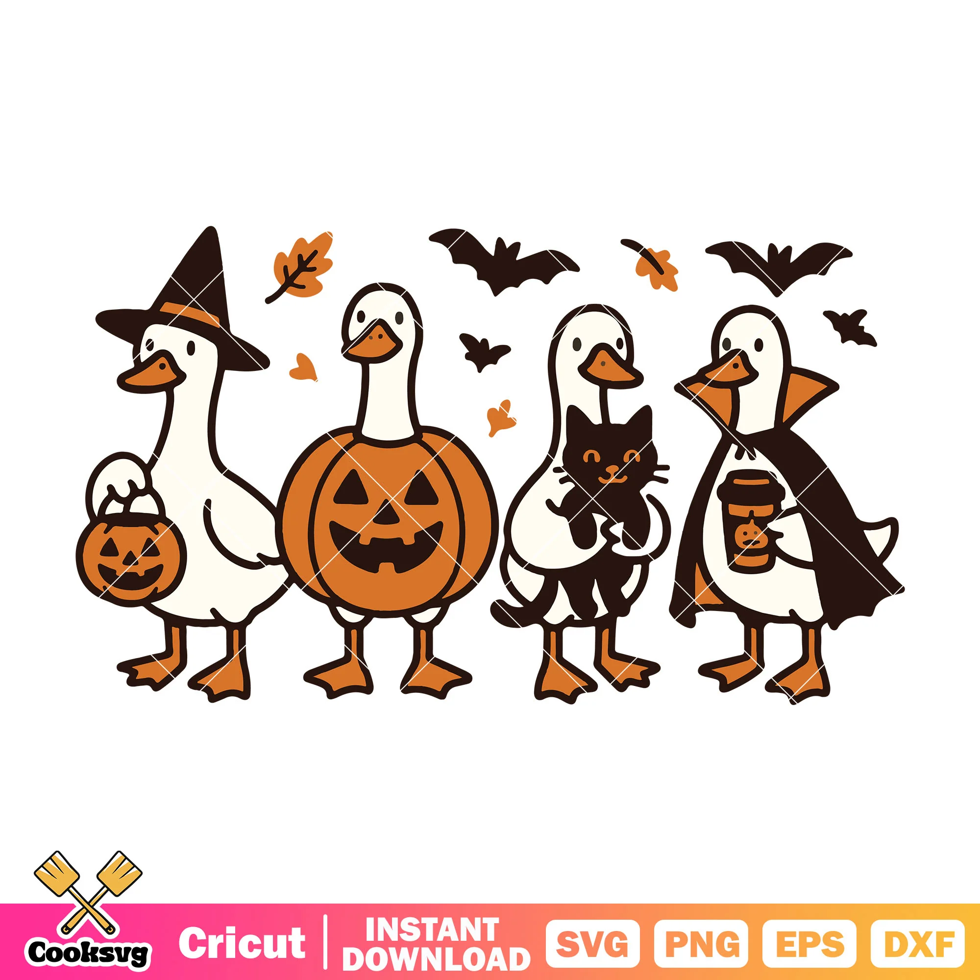 Pumpkin silly goose svg, goose halloween svg, goose pumpkin svg