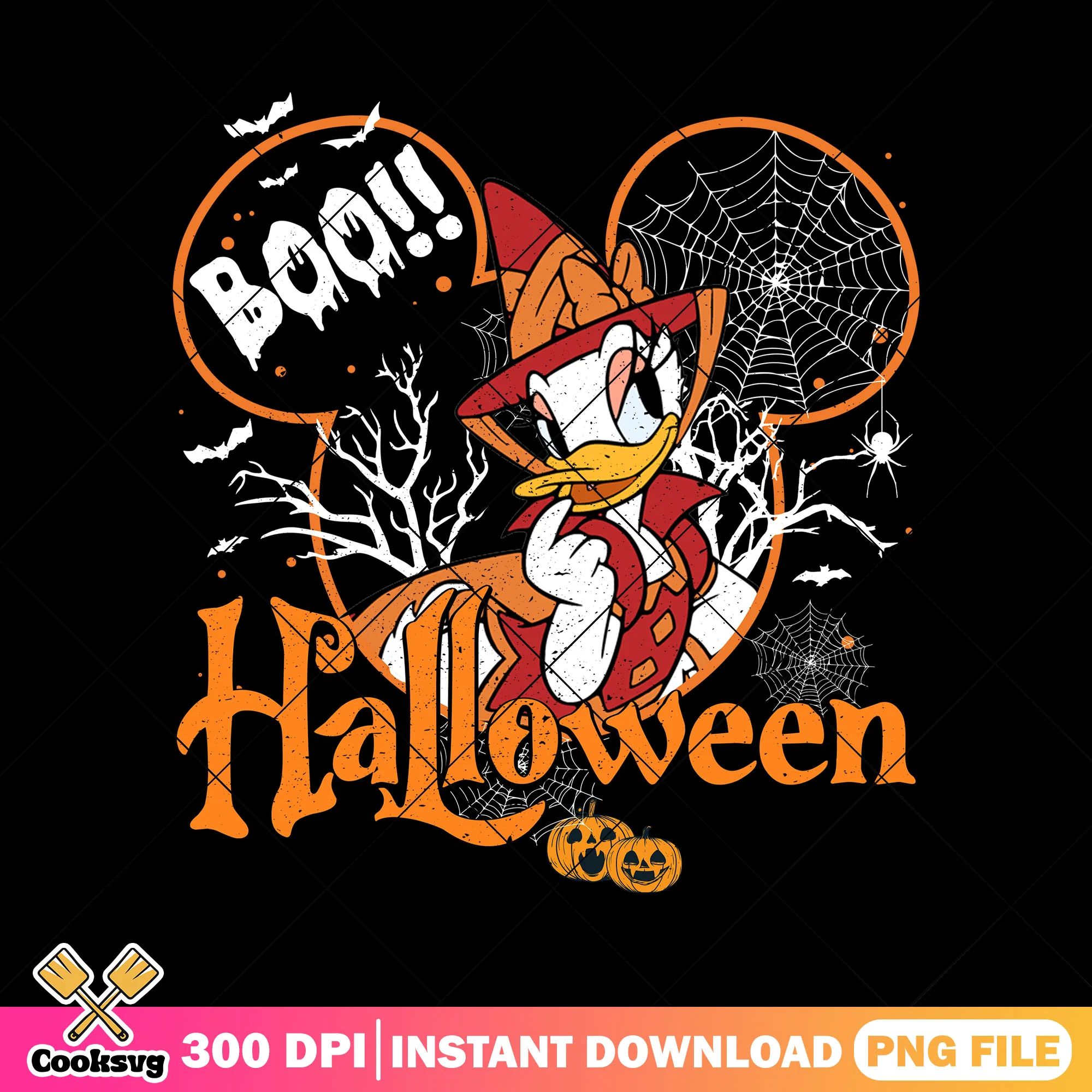 Pumpkin witch daisy png, daisy duck png, daisy cute png