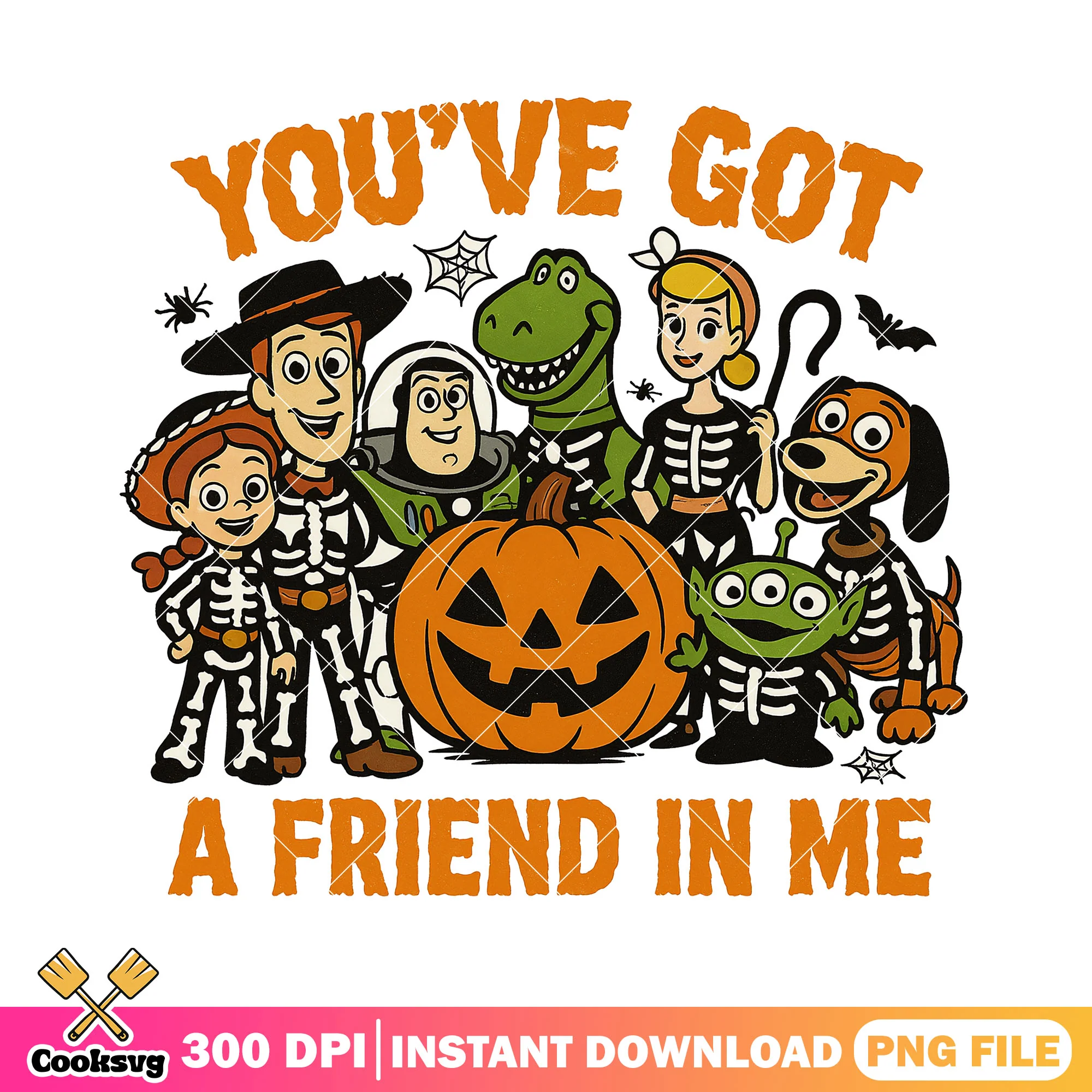 Pumpkin with toy story png, halloween spirit png, happy toys png