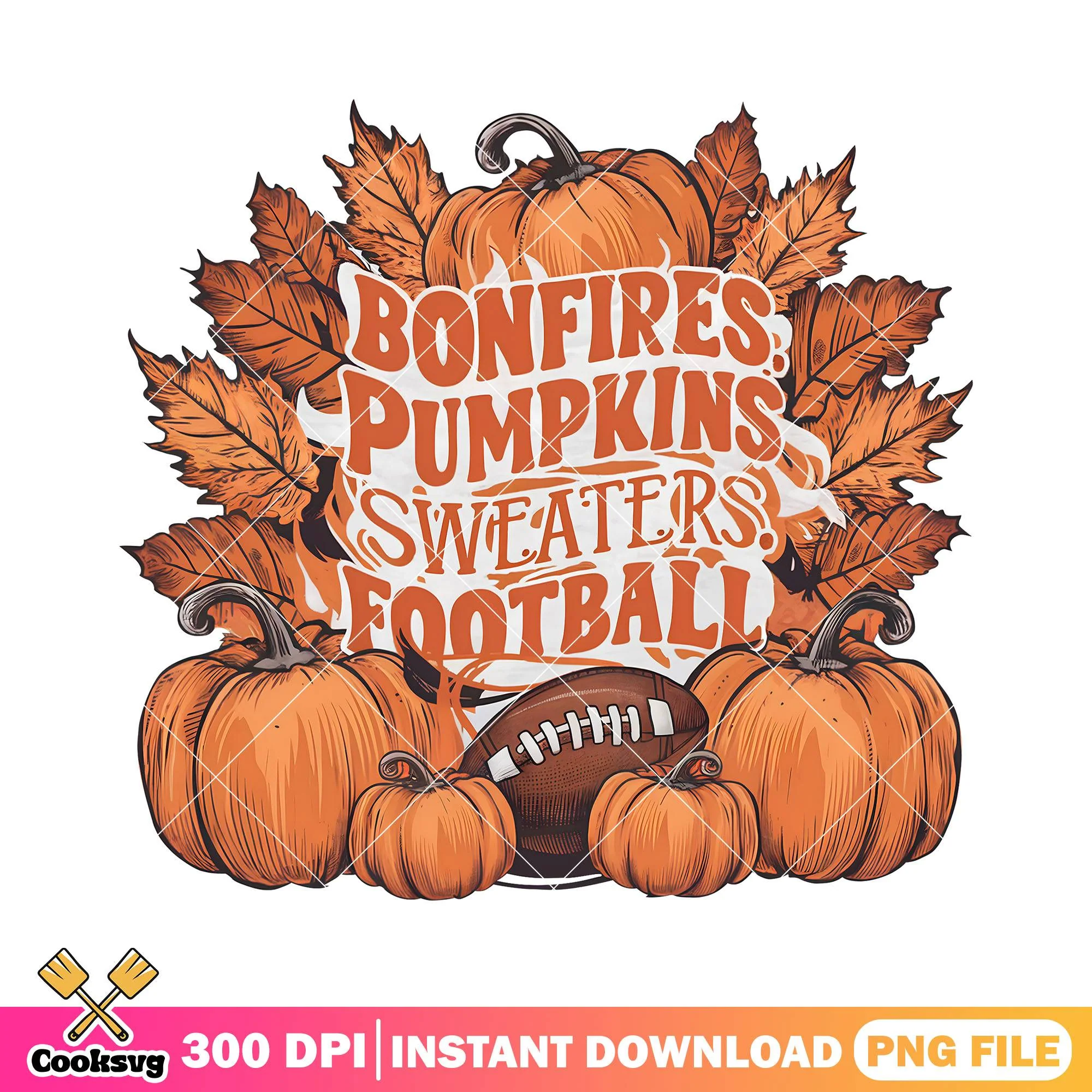 Pumpkins sweaters football png, halloween decor png, halloween png