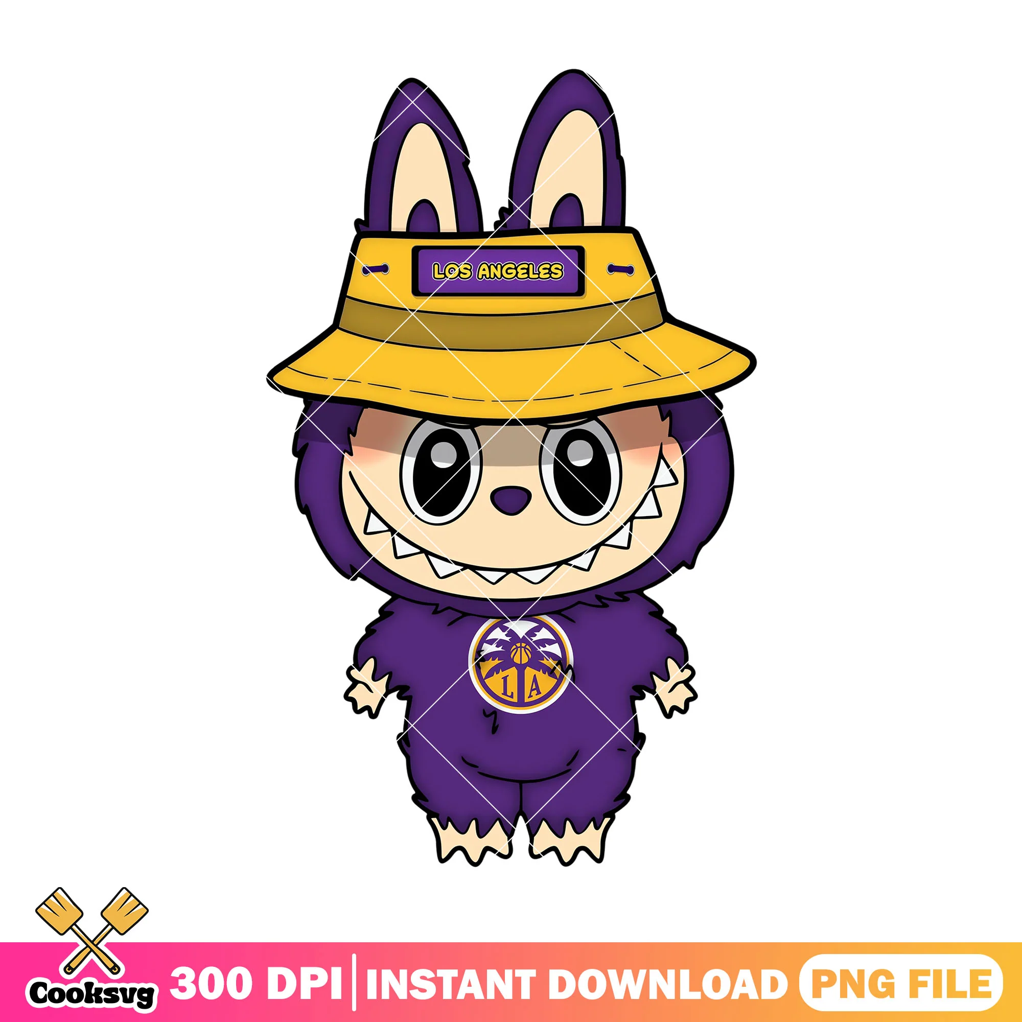 Purple labubu design png, labubu costume png, los angeles sparks png