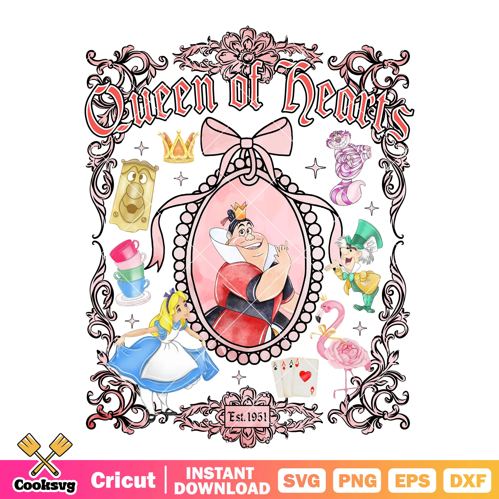 Queen of hearts disney pink bow tie mirror png, queen of hearts png