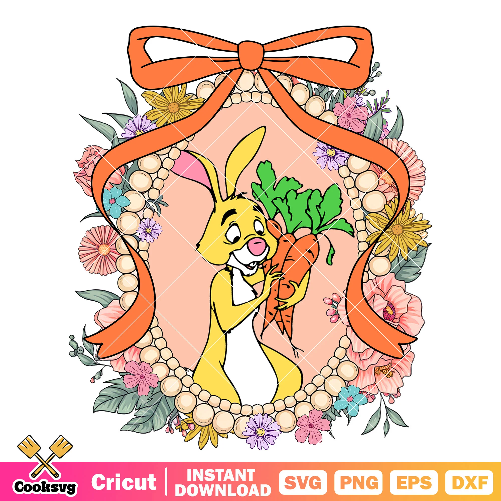 Rabbit and disney bow tie mirror png, winnie the pooh png