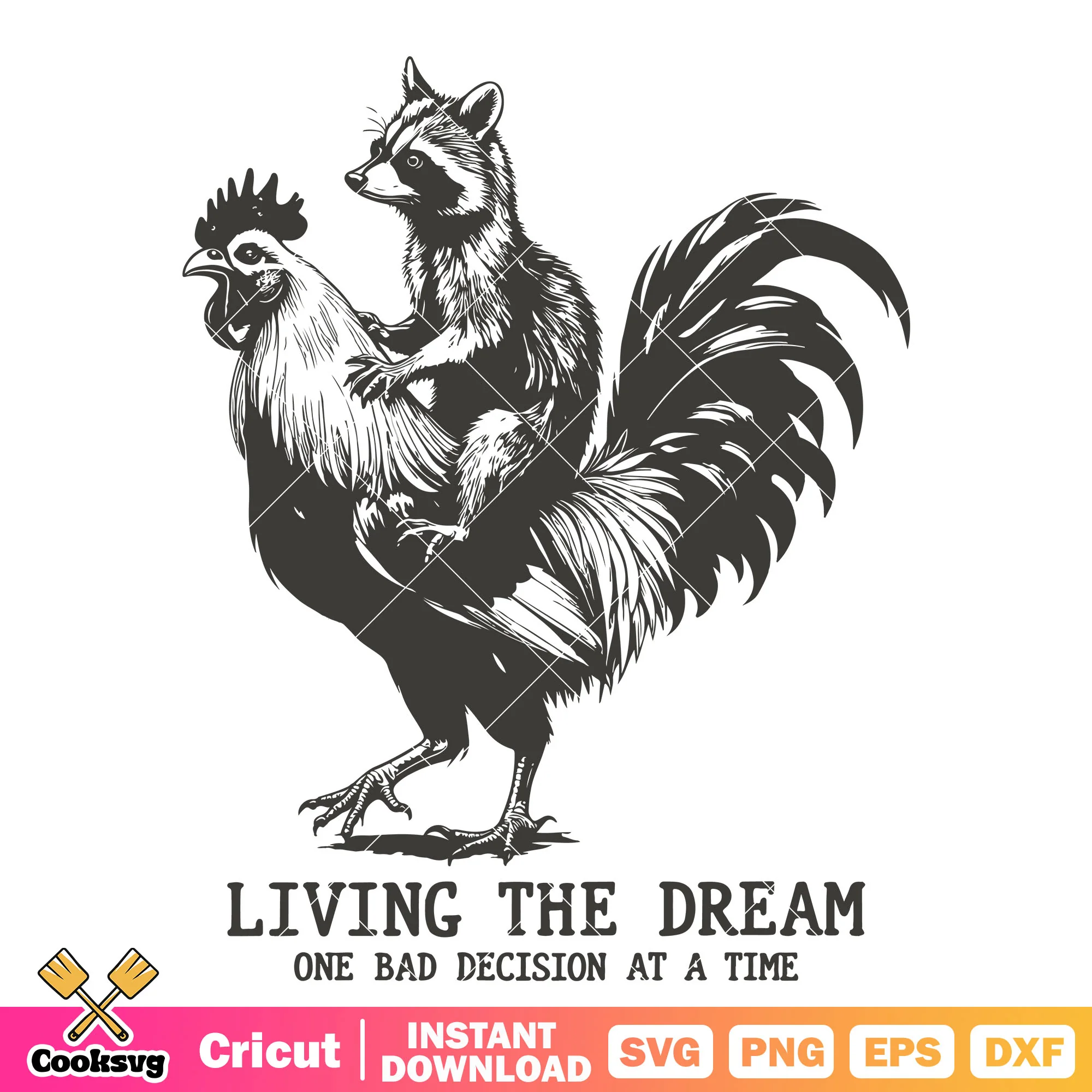 Raccoon bad decision at a time svg, raccoon quotes svg, raccoon cock svg