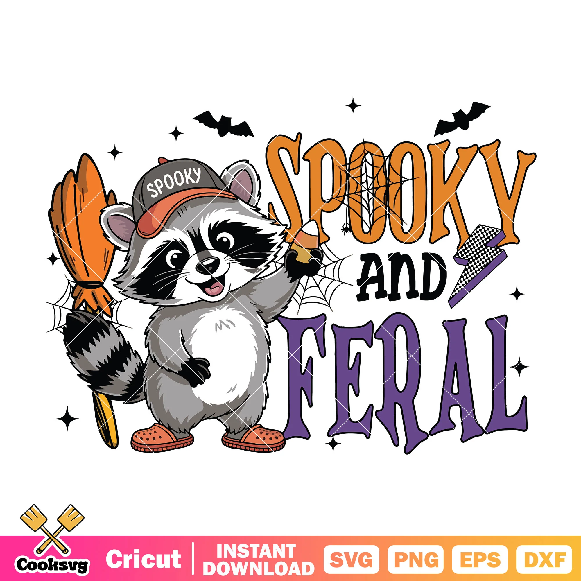Raccoon spooky feral svg, feral raccoon svg, halloween raccoon svg