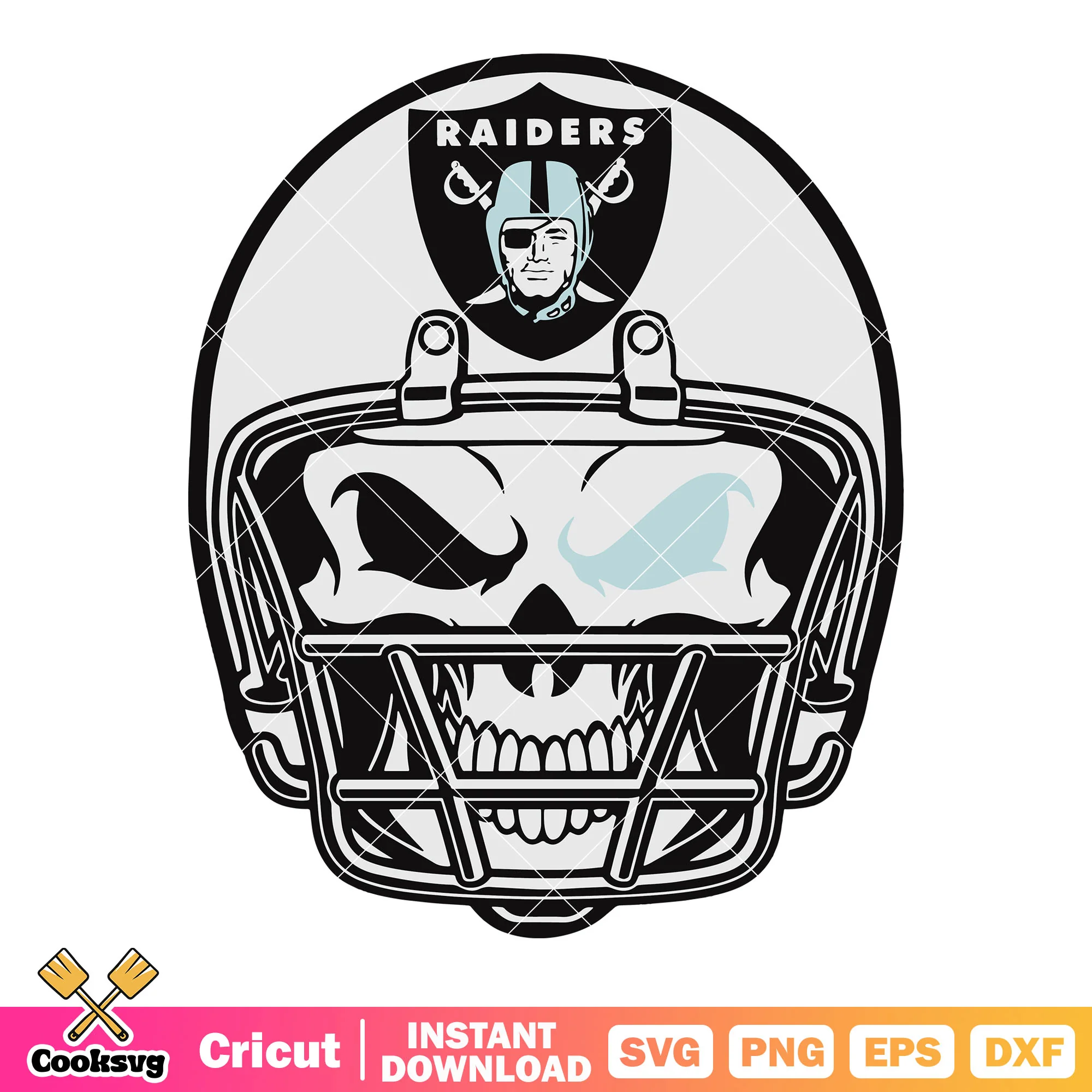 Raider skull shinny eye svg, la raiders svg, skull skeleton svg