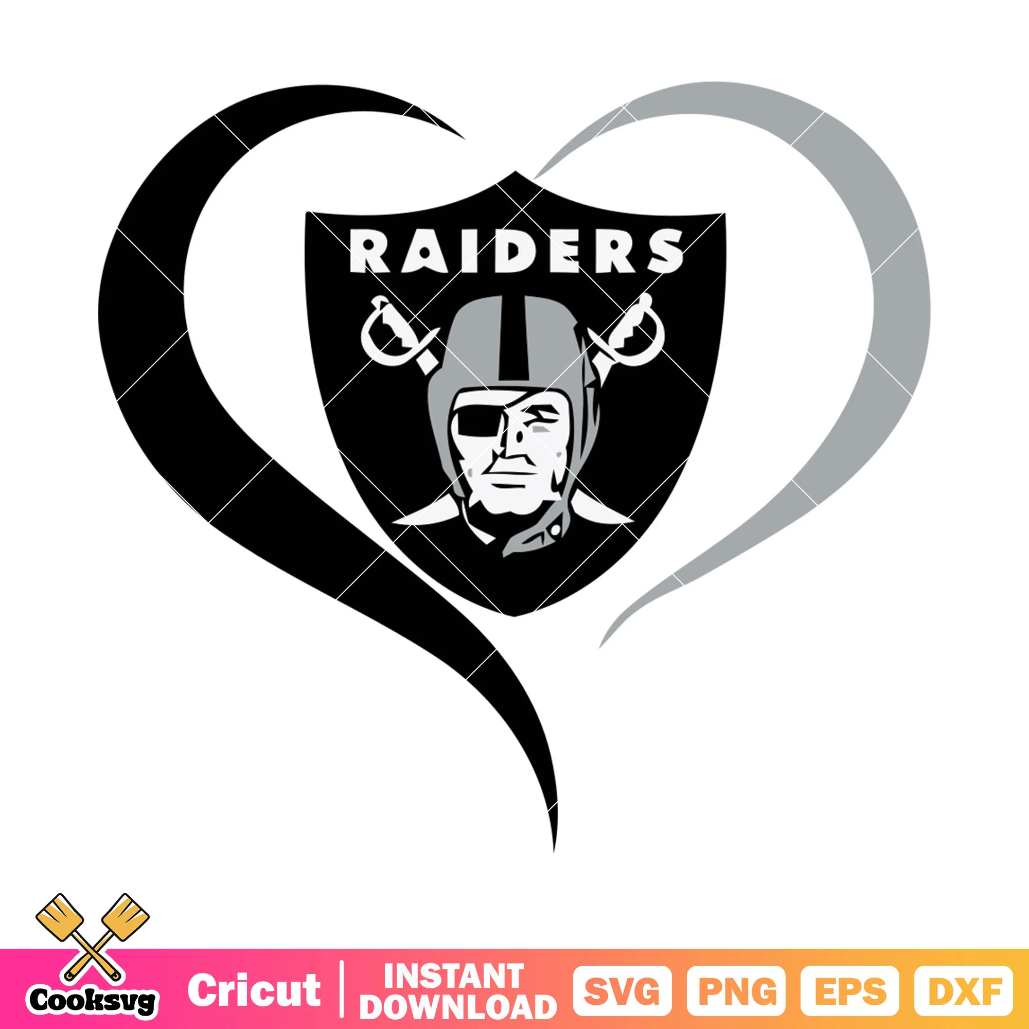 Raiders in my heart svg, los angeles raiders svg, nfl teams svg,