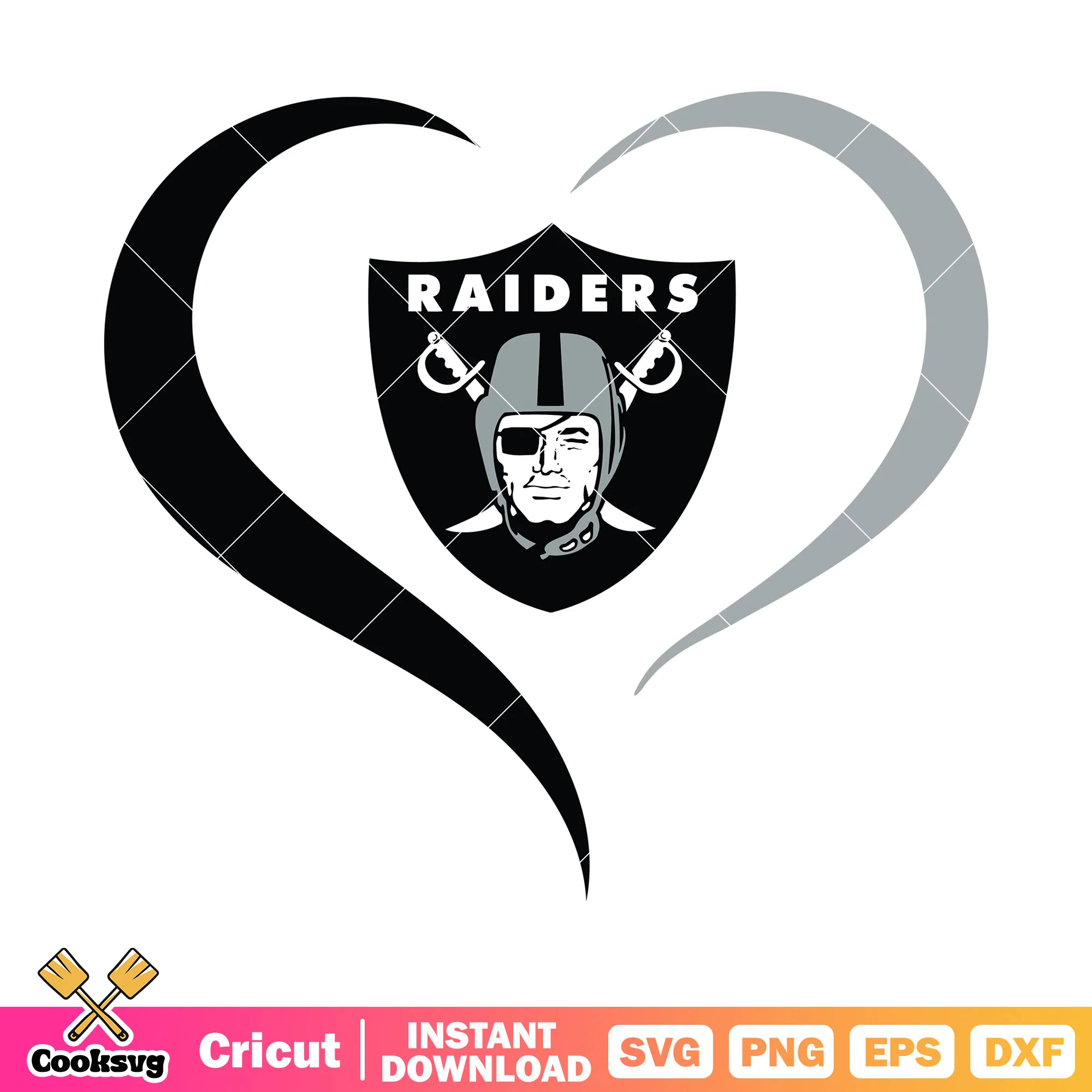 Raiders in my heart swirl svg, super bowl svg, la raiders svg