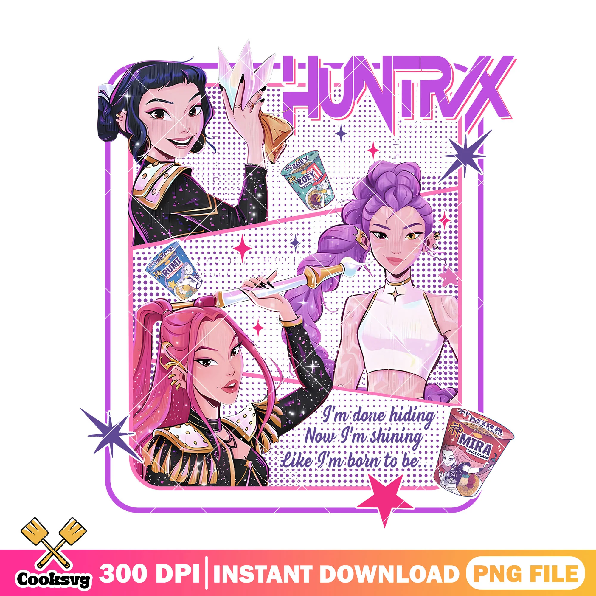 Ramyeon huntrix lover png, huntrix ramyeon png, kpop netflix png