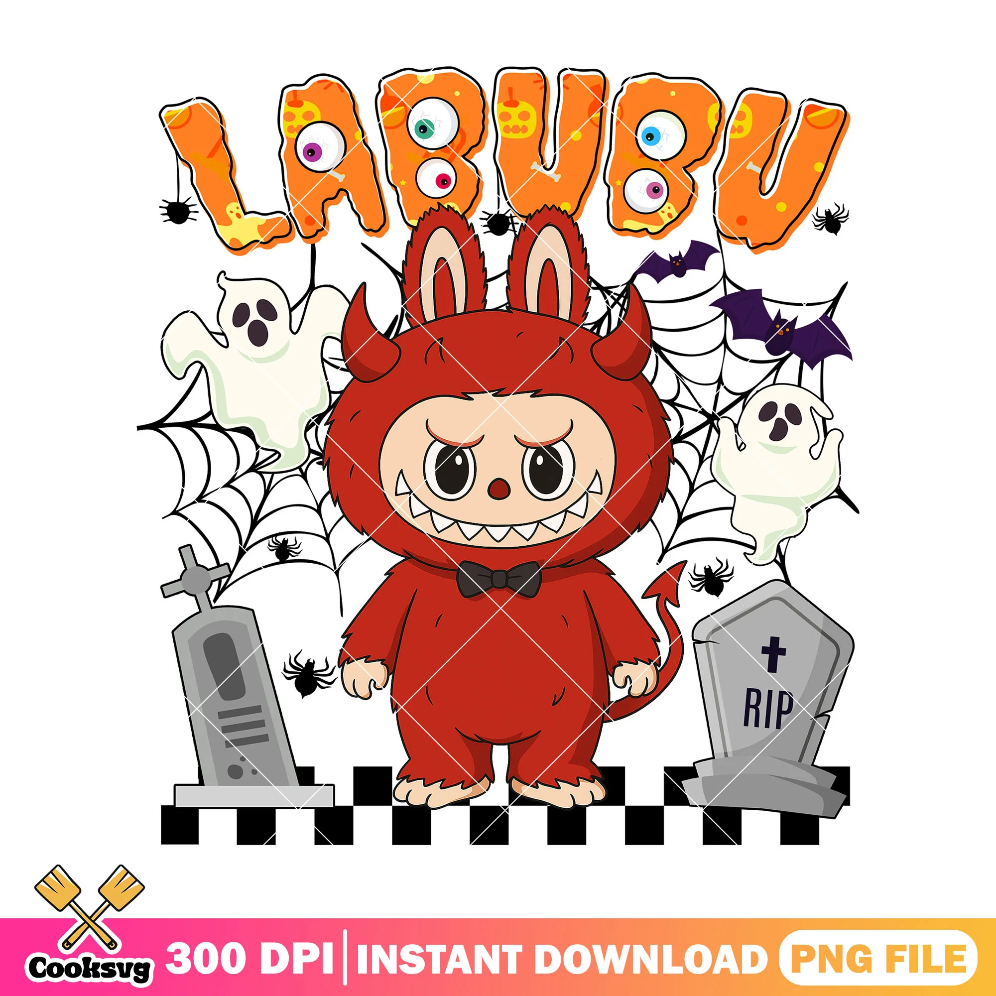 Red evil labubu png, labubu costume png, popmart labubu png