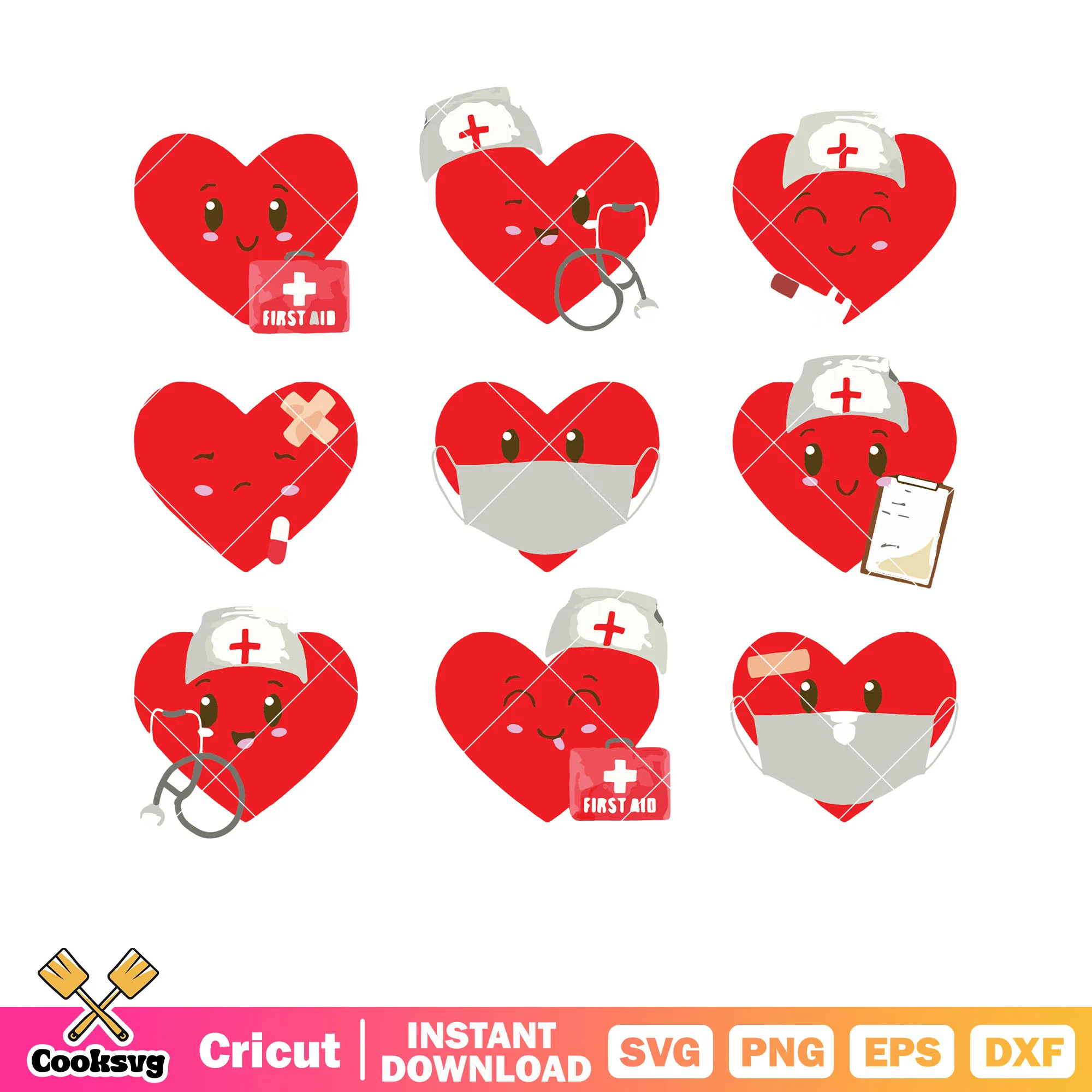 Red heart nurse valentine svg, nurse valentine svg, heart valentine svg