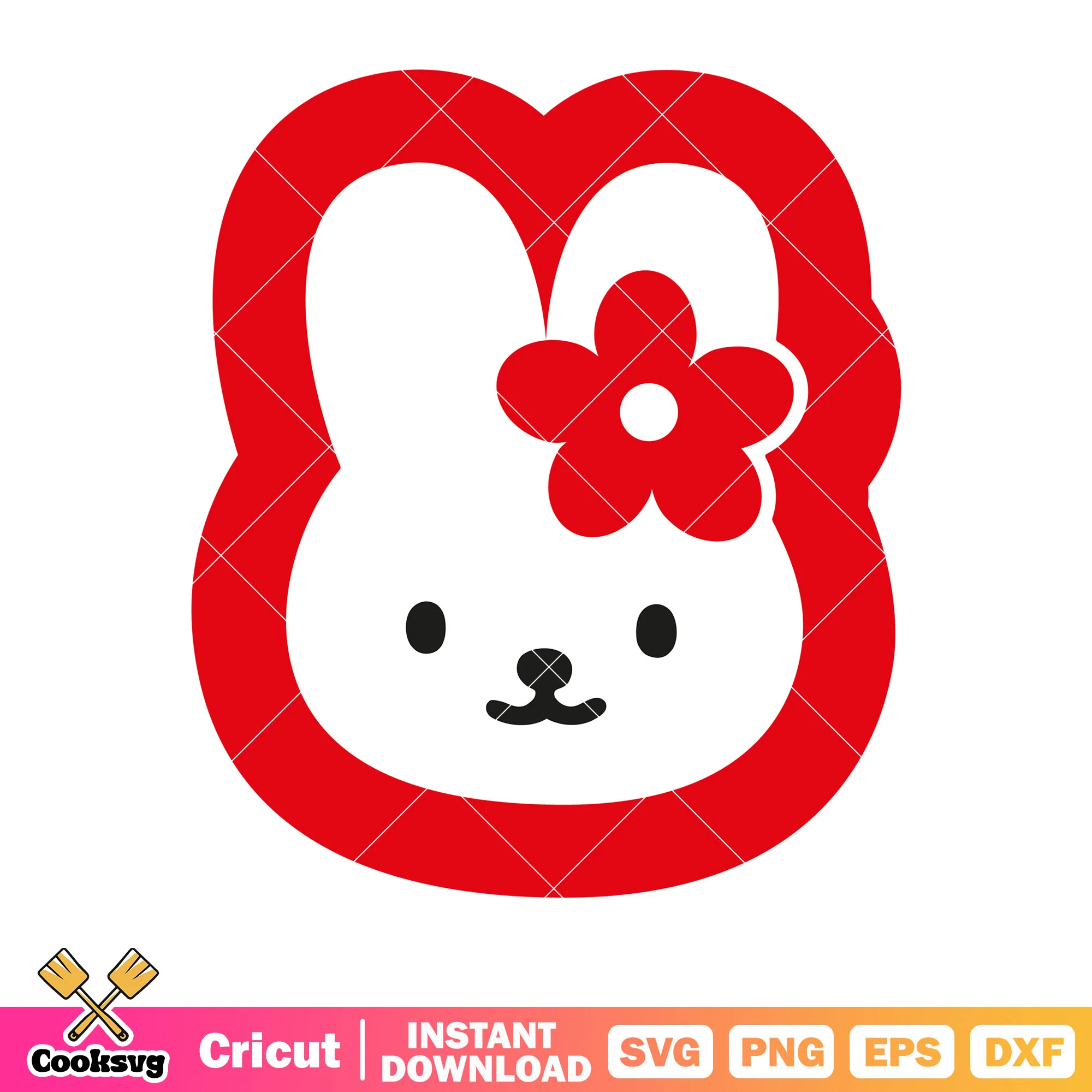 Red hello kitty bunny svg file, hello kitty head svg, kitty cat svg