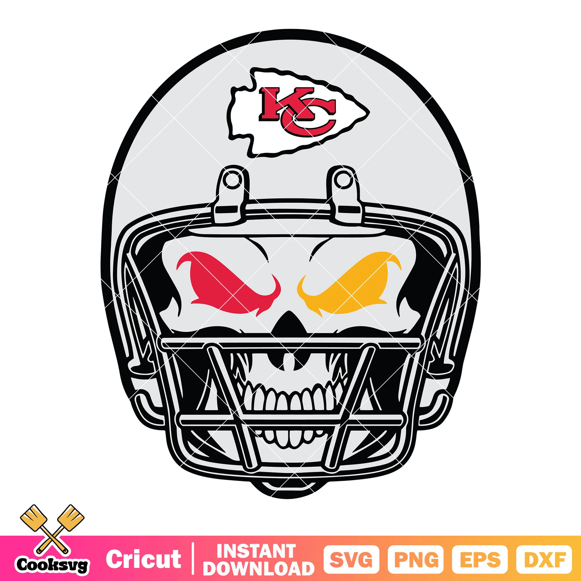 Red skull eye svg, american football coference svg, kc chiefs svg