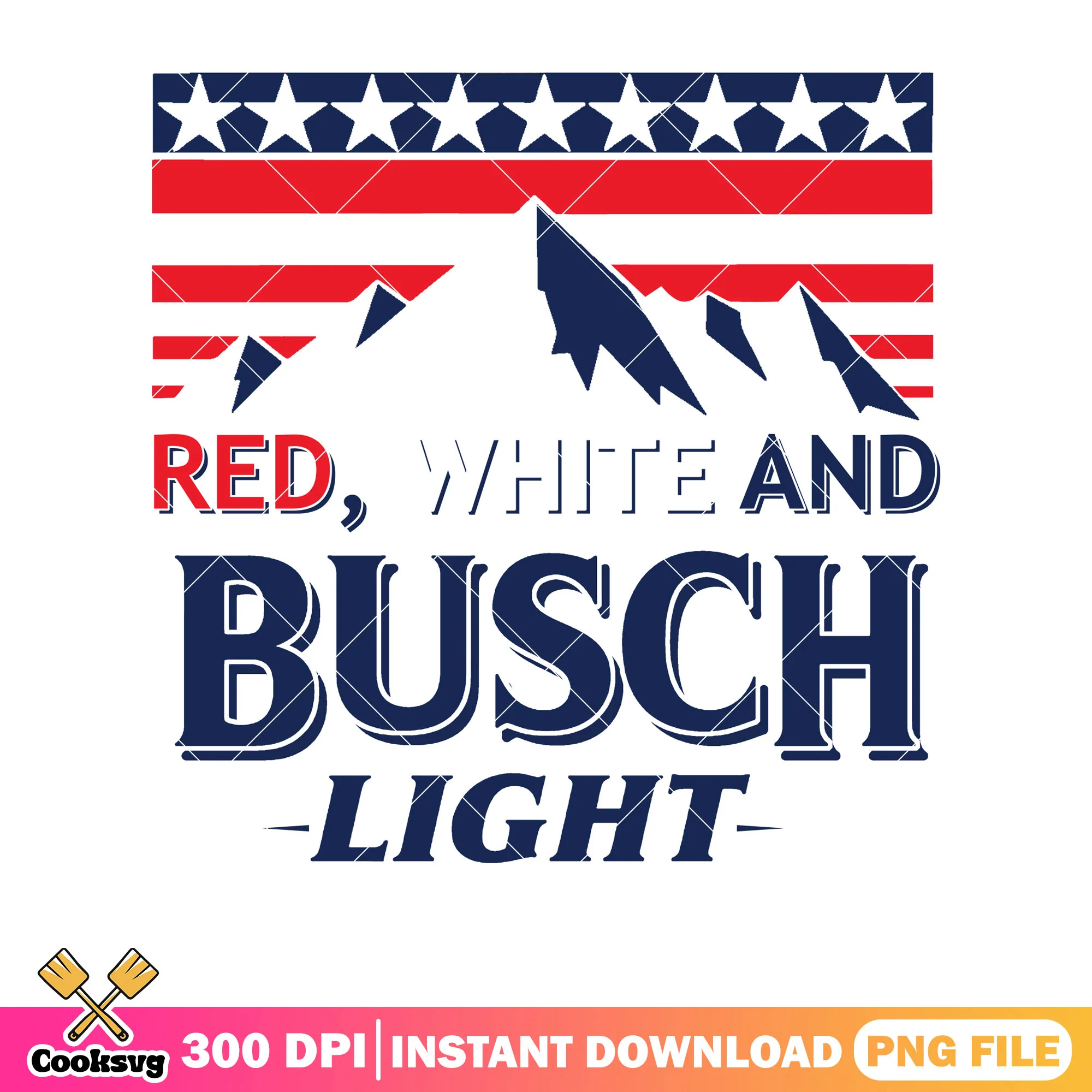 Red white busch light design png, busch light apple near me png
