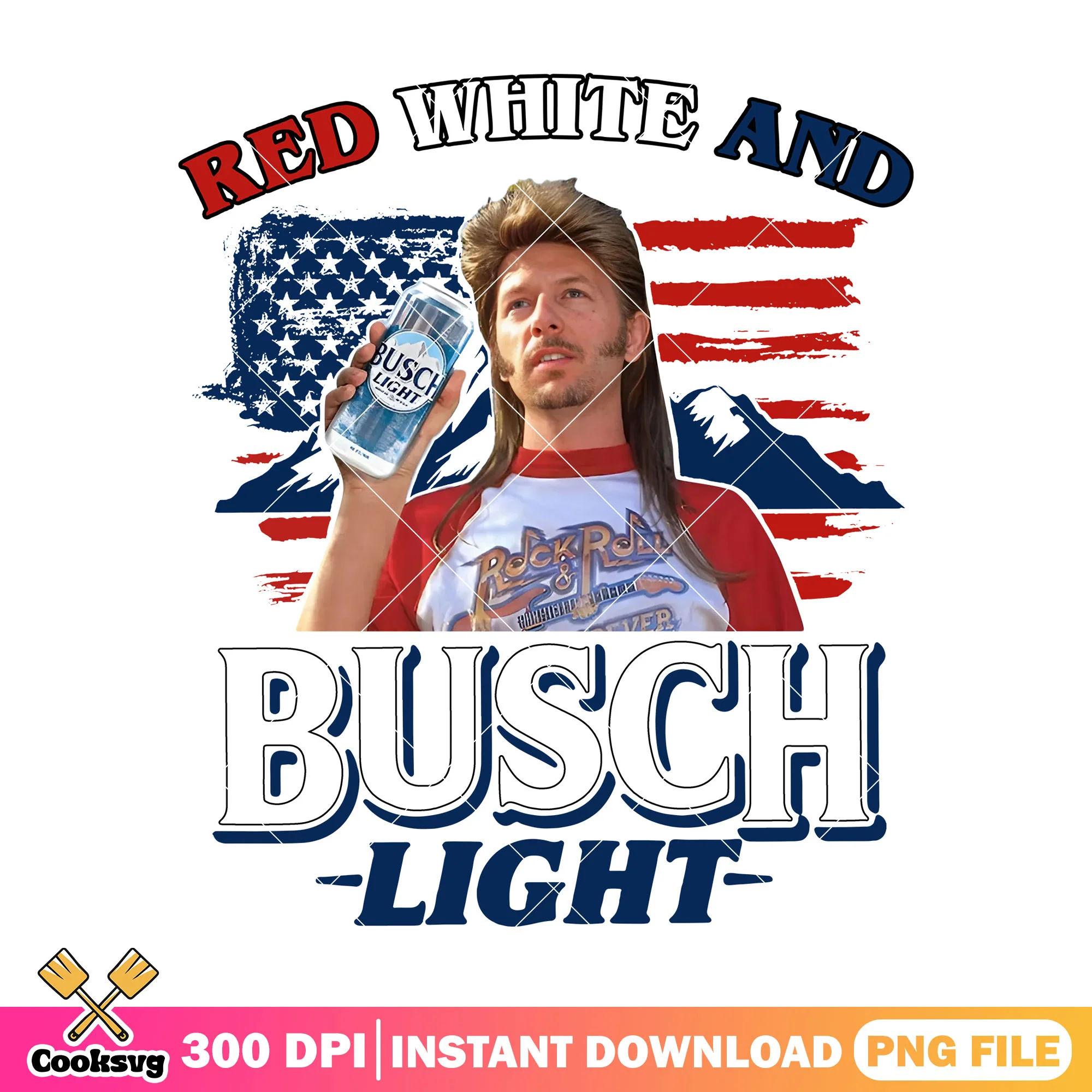 Red white busch light png file , busch light apple png, america flag png