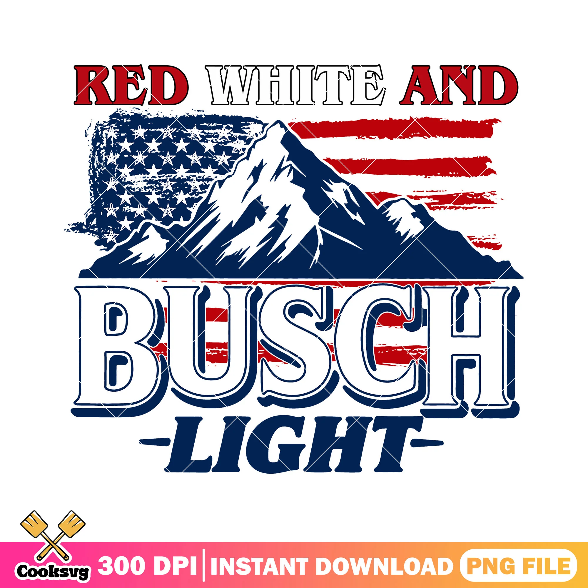 Red white busch logo design png, red white america png, busch apple png