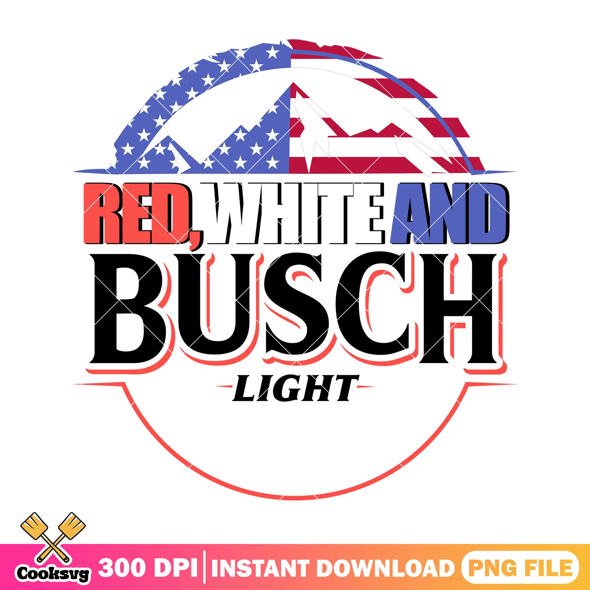 Red white busch png, busch light png, busch light logo png