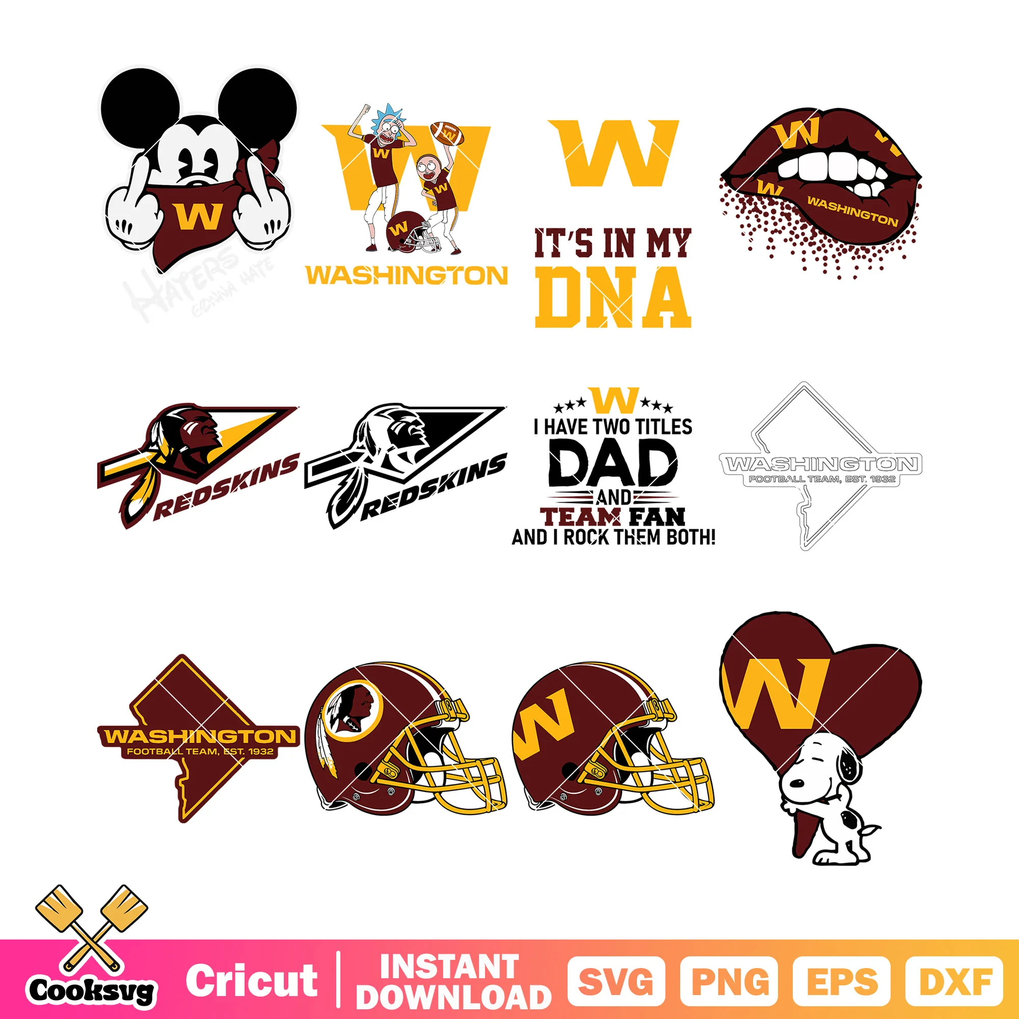 Redskins washington bundle svg, rick and morty svg, snoopy svg