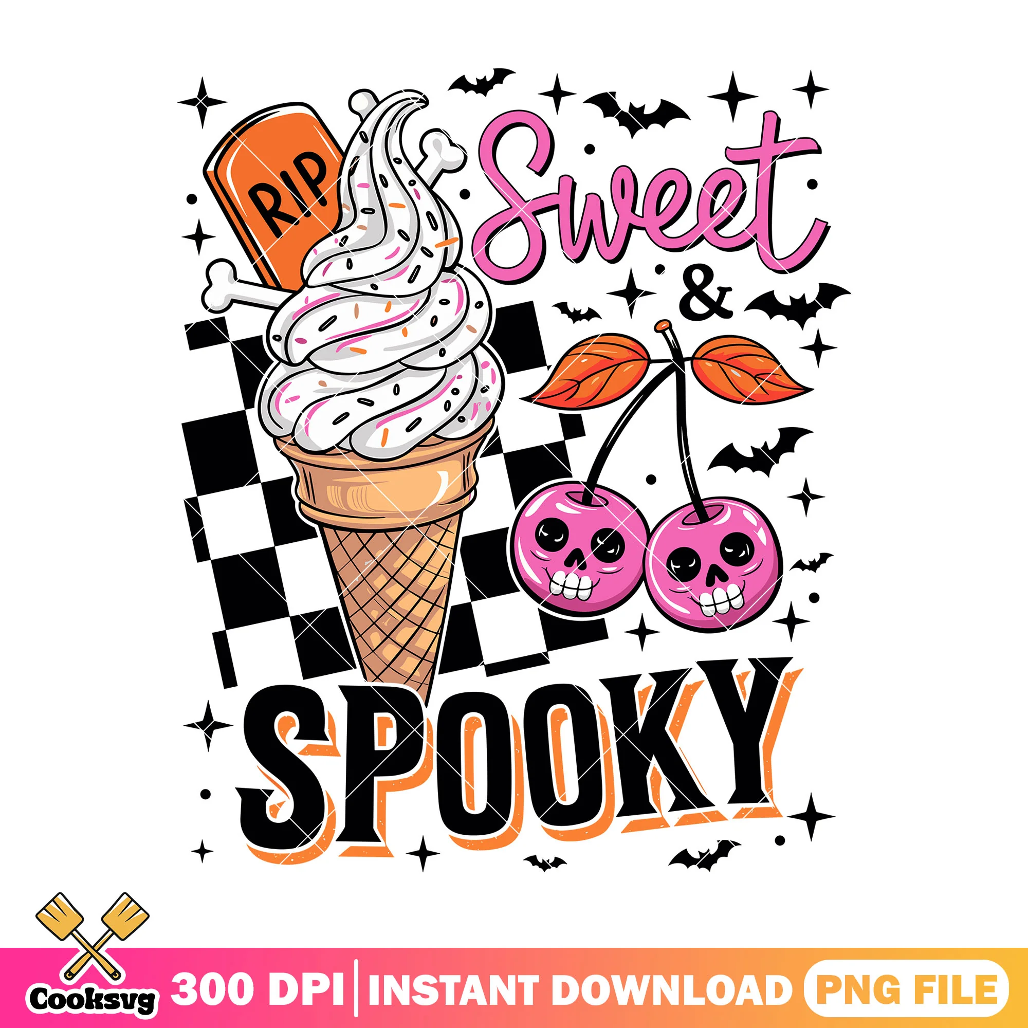Rip sweet spooky png, halloween candy png, happy halloween png