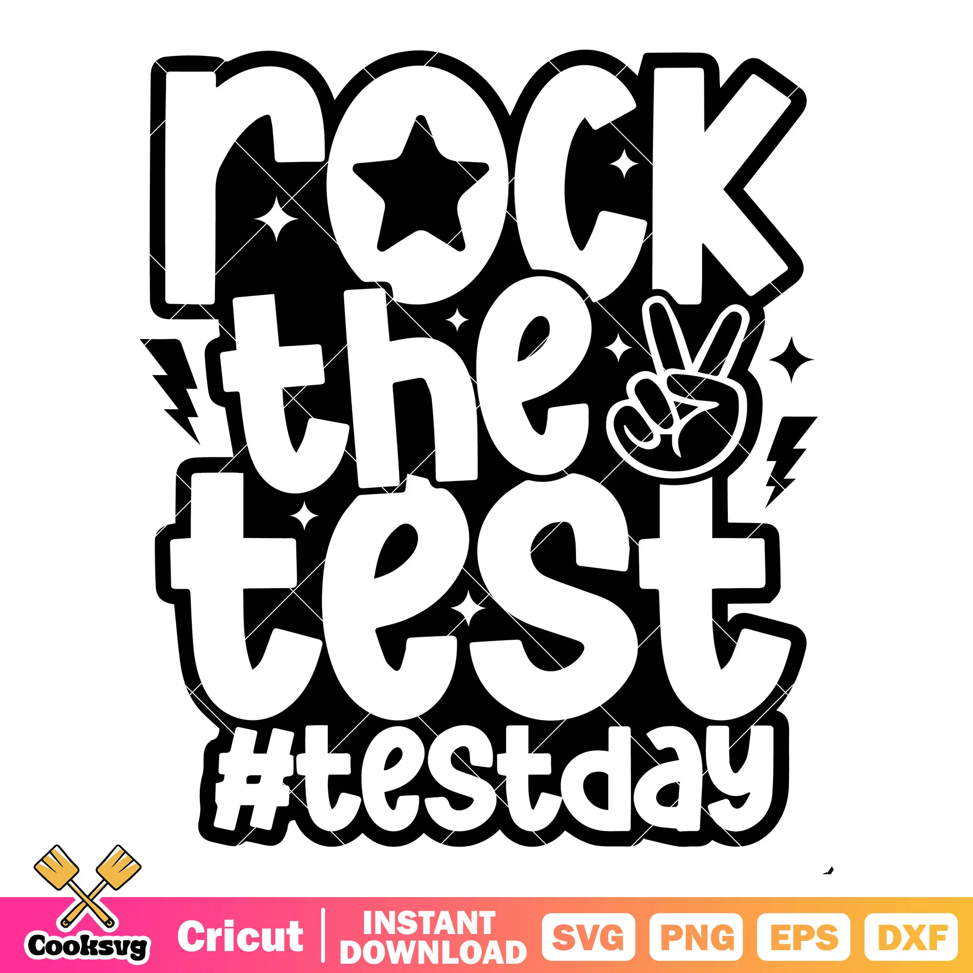 Rock the test test day svg, rock the test svg, test day svg