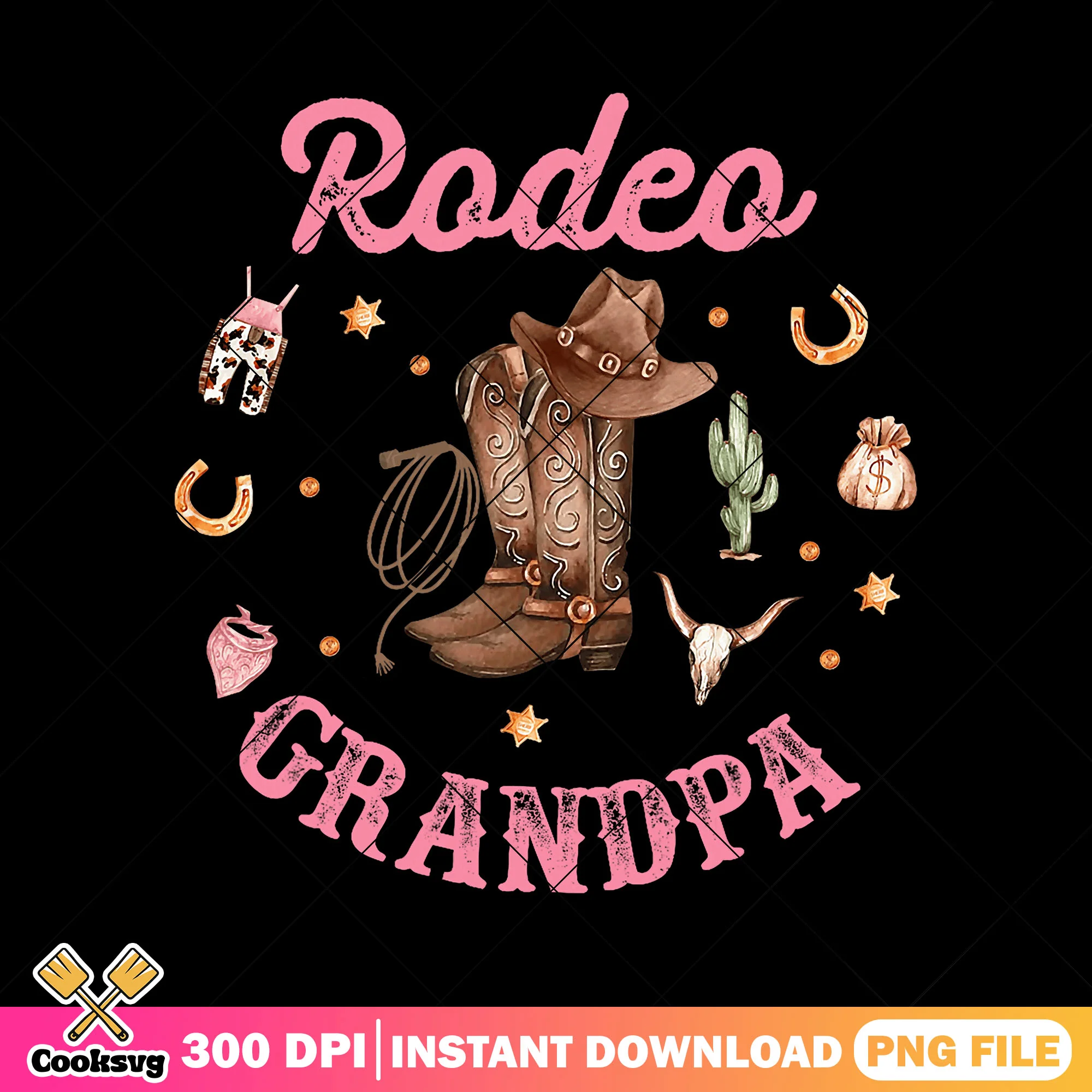Rodeo grandpa png, happy fathers day png, rodeo cowboy png