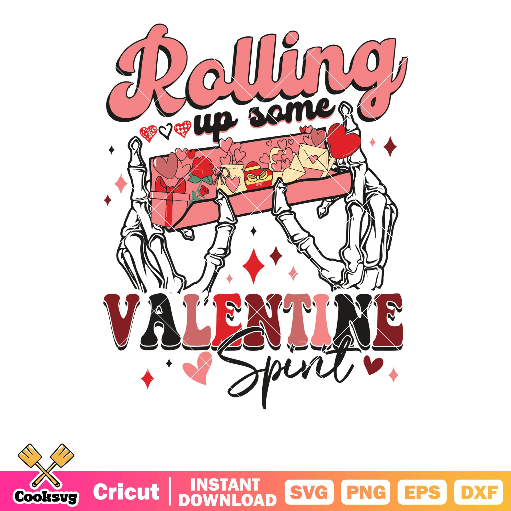 Rolling up some valentine spint svg, valentine roll svg