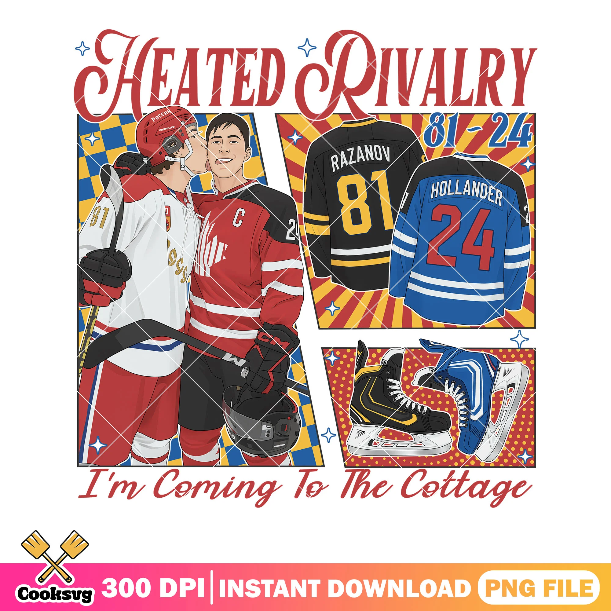 Romance gay poster png, hockey player png, heated rozanov png