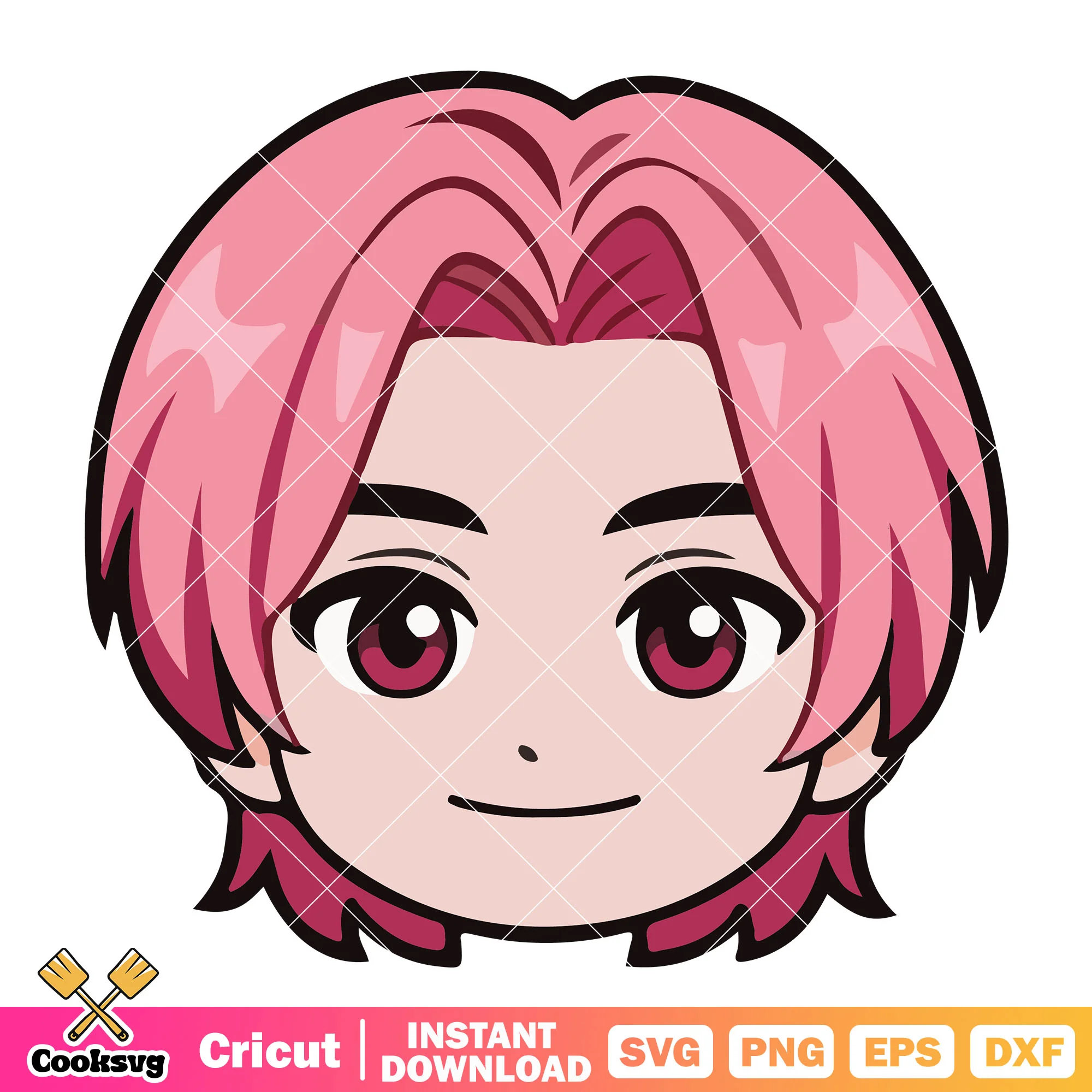 Romance saja chibi head svg, romance kpop svg, saja boys band svg