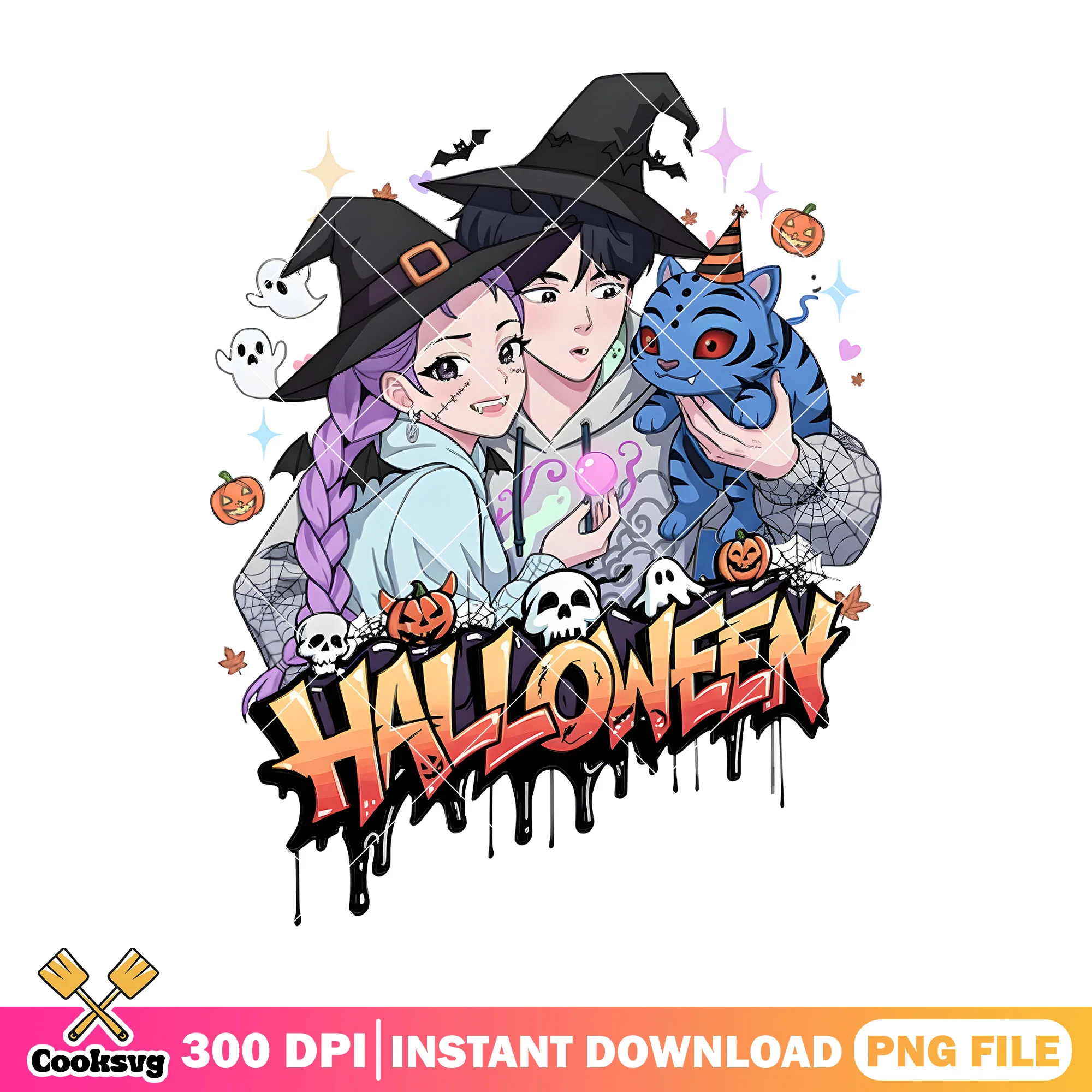 Rumi jinu in halloween png, rumi and jinu png, halloween kpop png