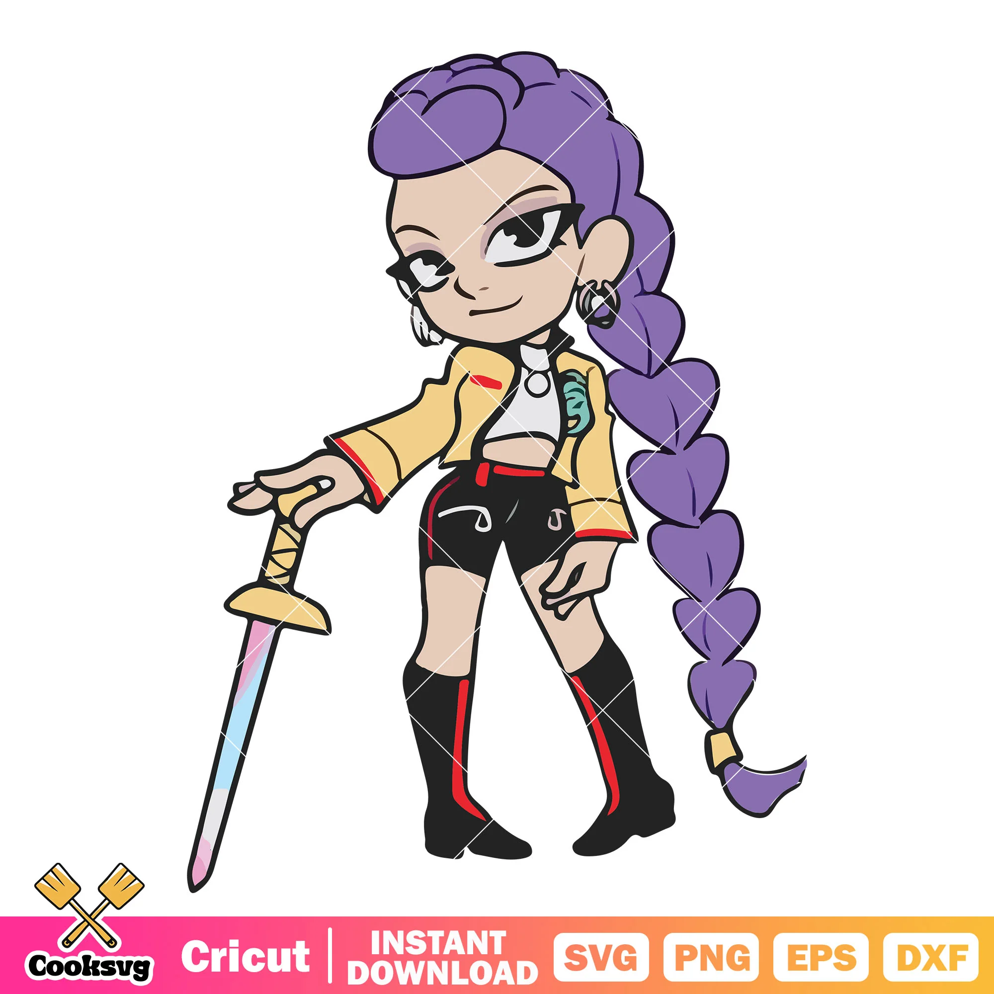Rumi kpop hunters svg, rumi huntrix svg, kpop demon hunters svg