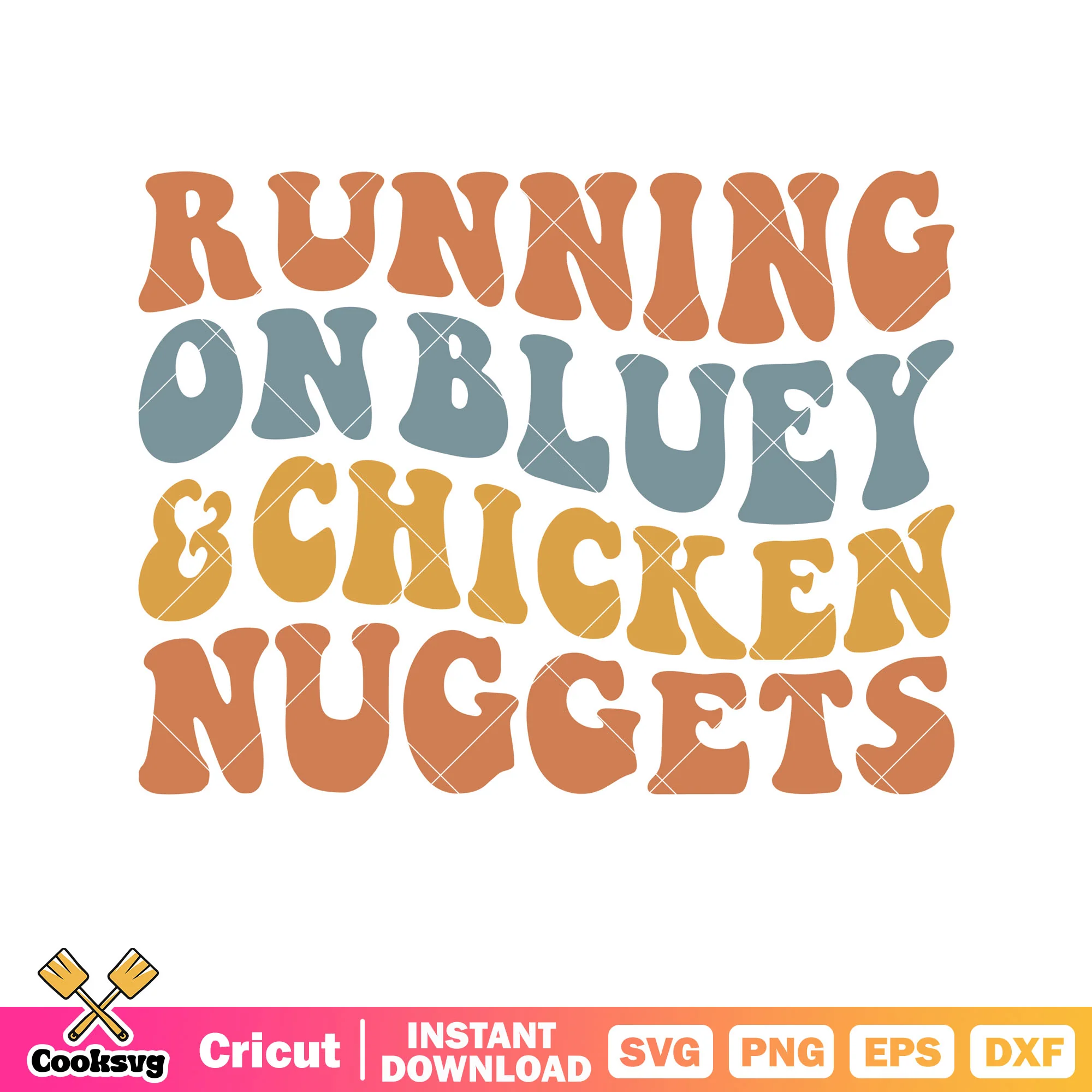 Running on bluey and chicken nuggest svg, bluey font svg, bluey logo svg