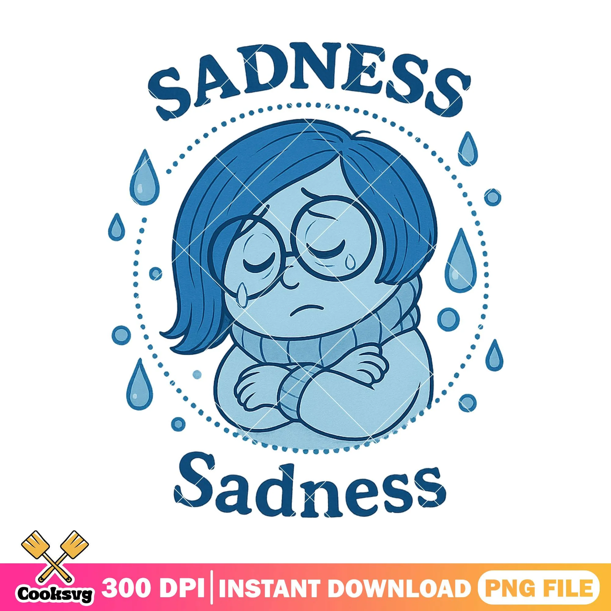 Sadness design png, sadness inside out 2 png, inside out movie png